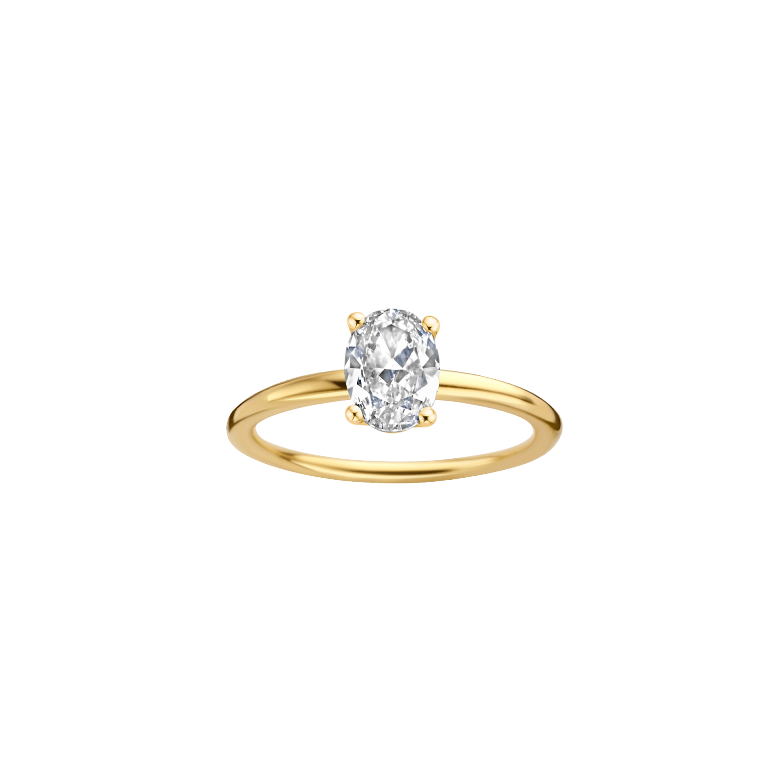 maya oval engagement ring packshot - yellow gold