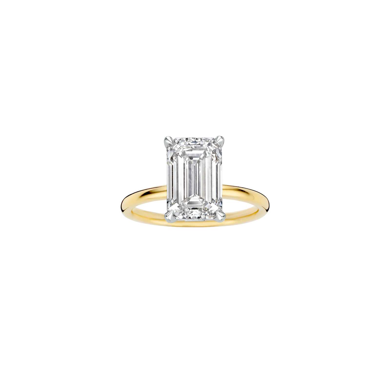 Eva Two Tone Emerald Ring