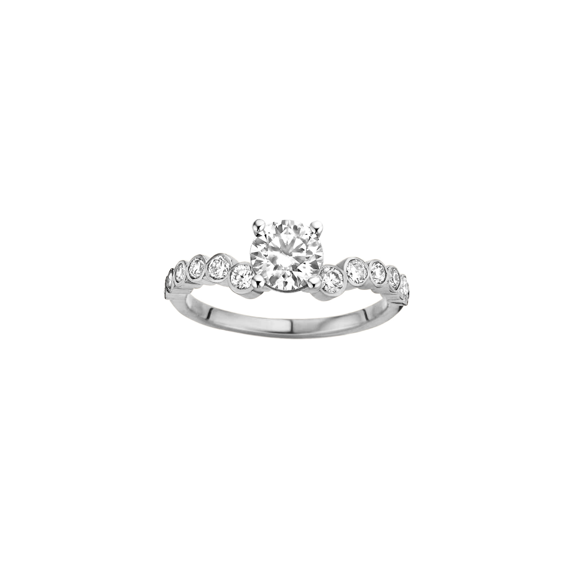 Ruth Round engagement ring packshot - white gold