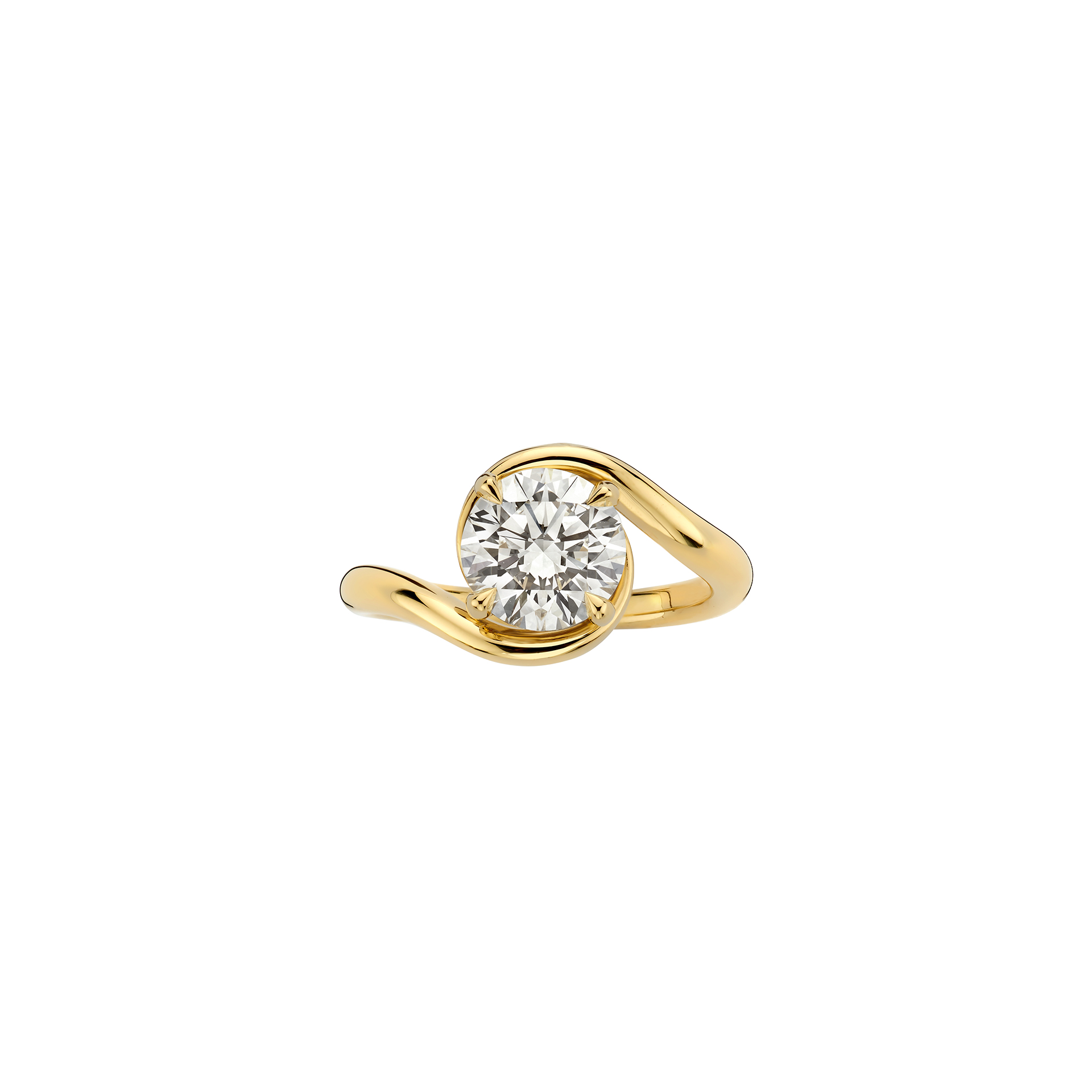 Estee Round ring packshot - yellow gold 