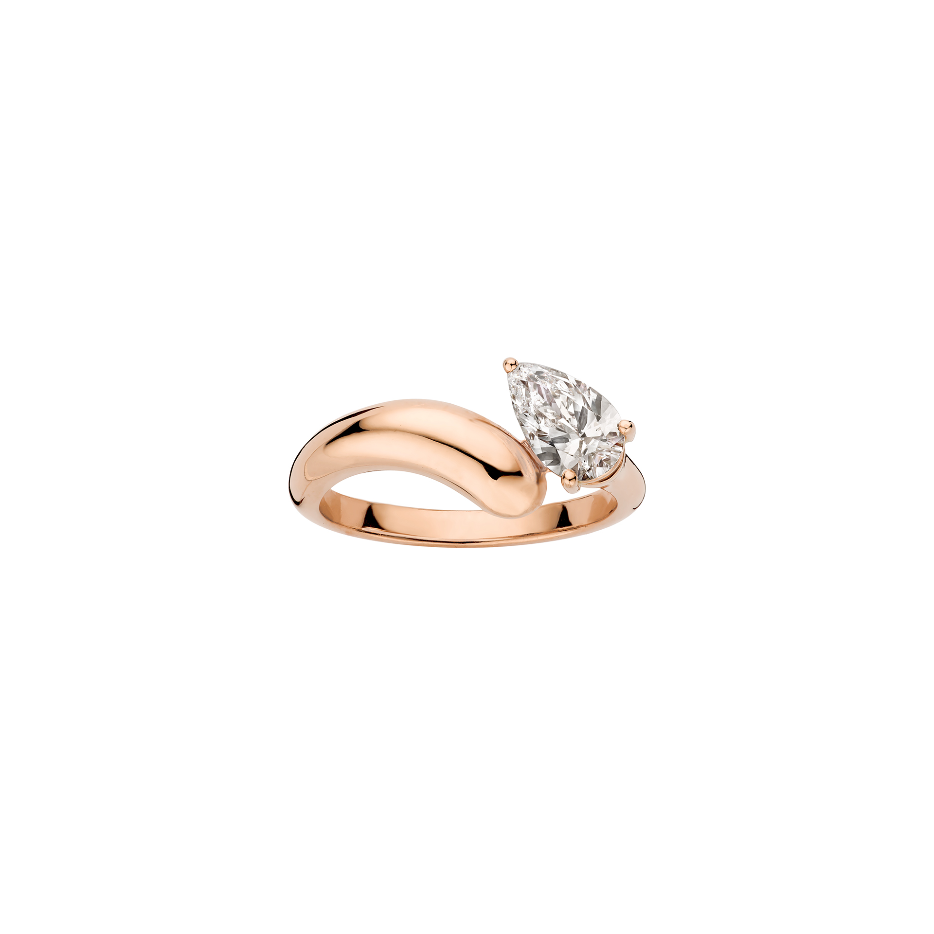 golda pear engagement ring packshot - rose gold