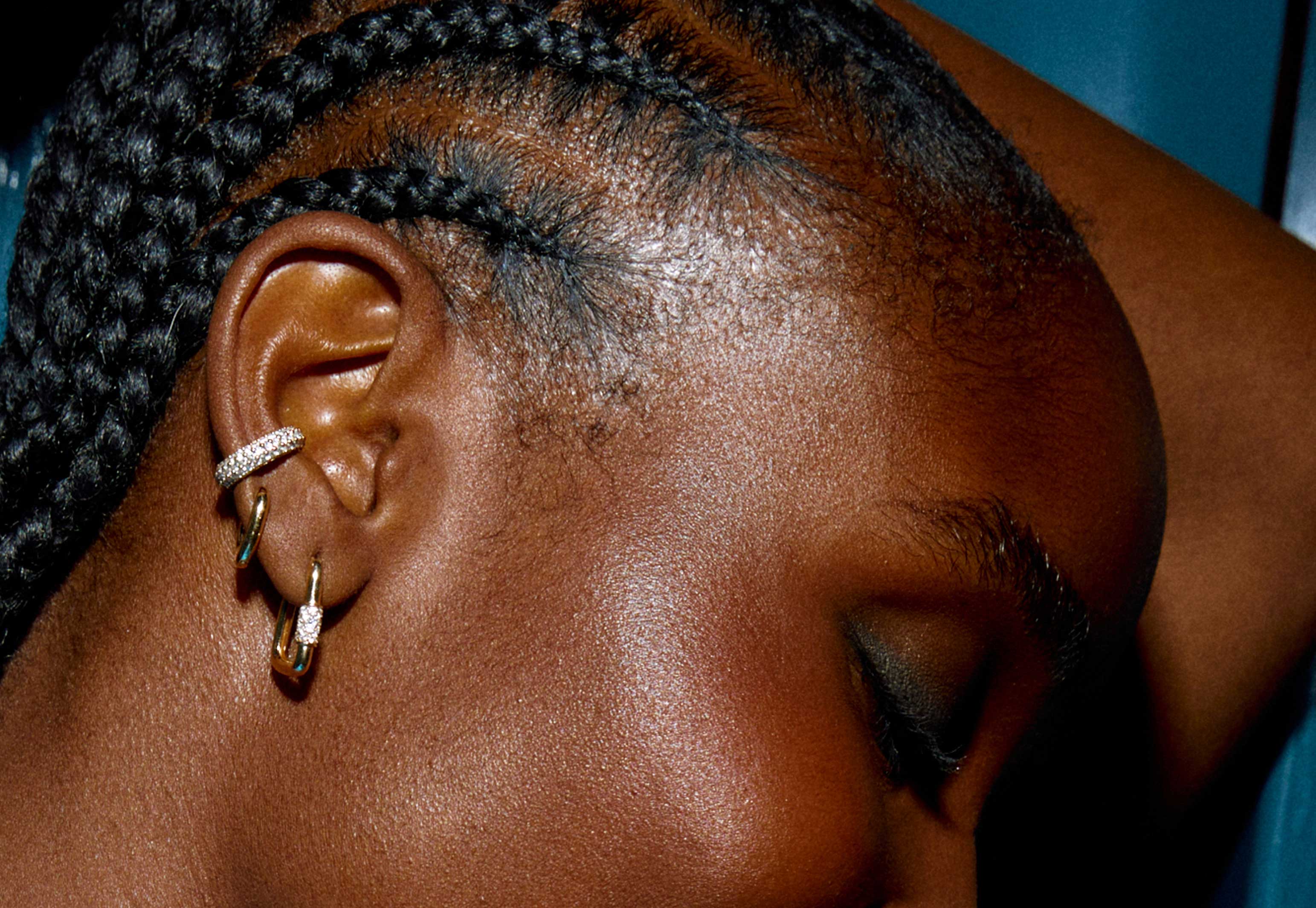 Shop Lab Grown Diamond Ear Cuffs Earrings in 18k Recycled Gold