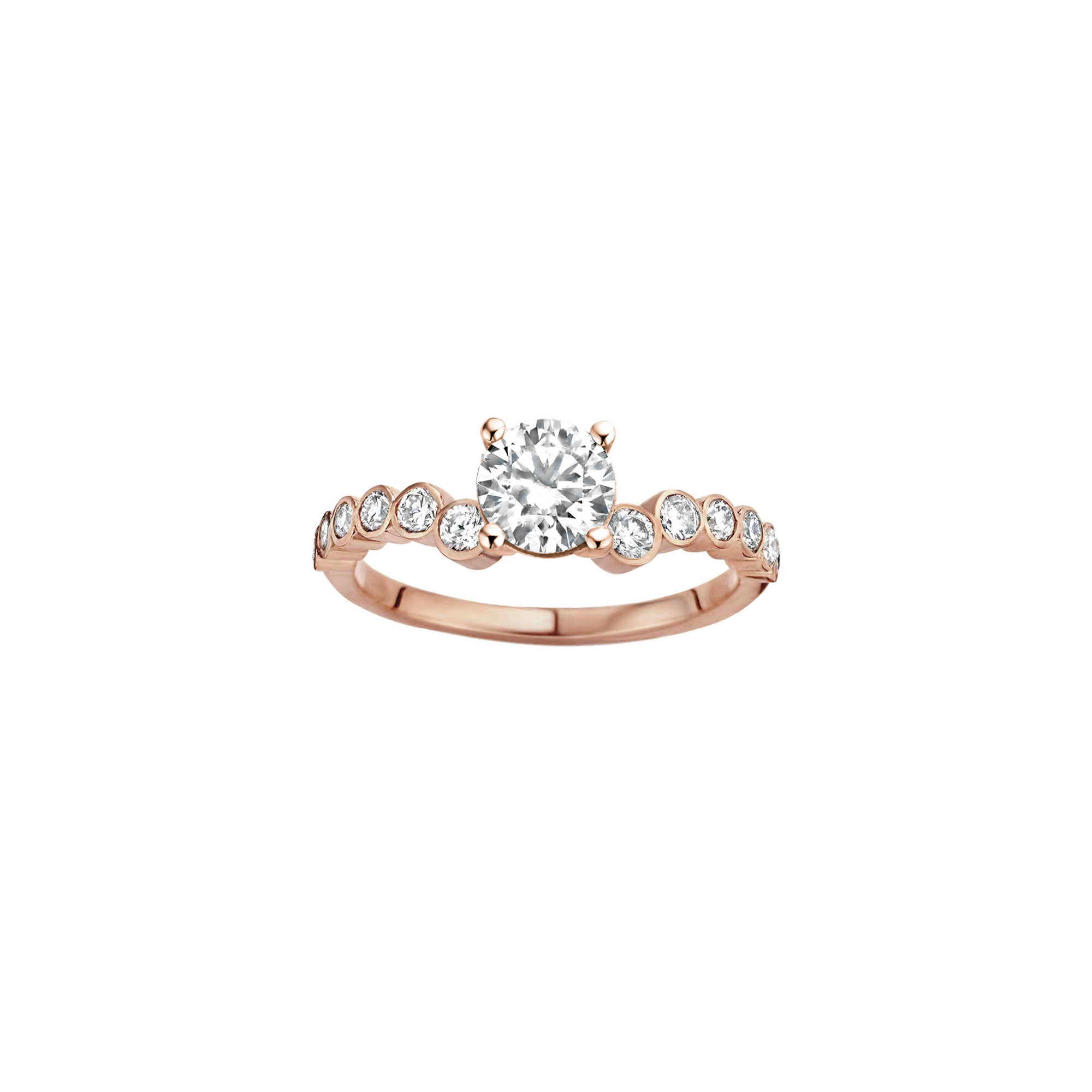Ruth Round engagement ring packshot - rose gold