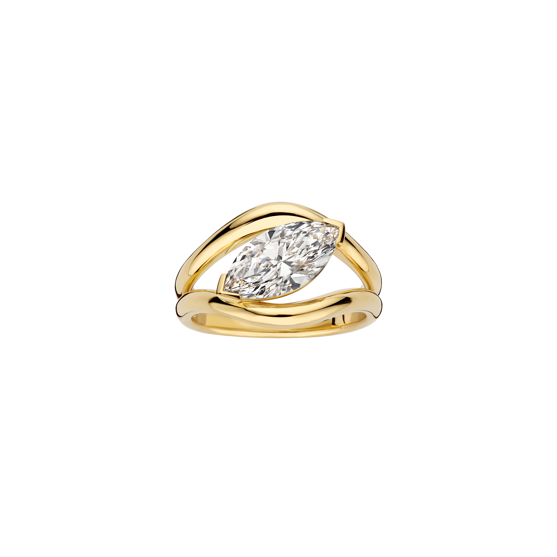 Amelia Engagement ring packshot - yellow gold