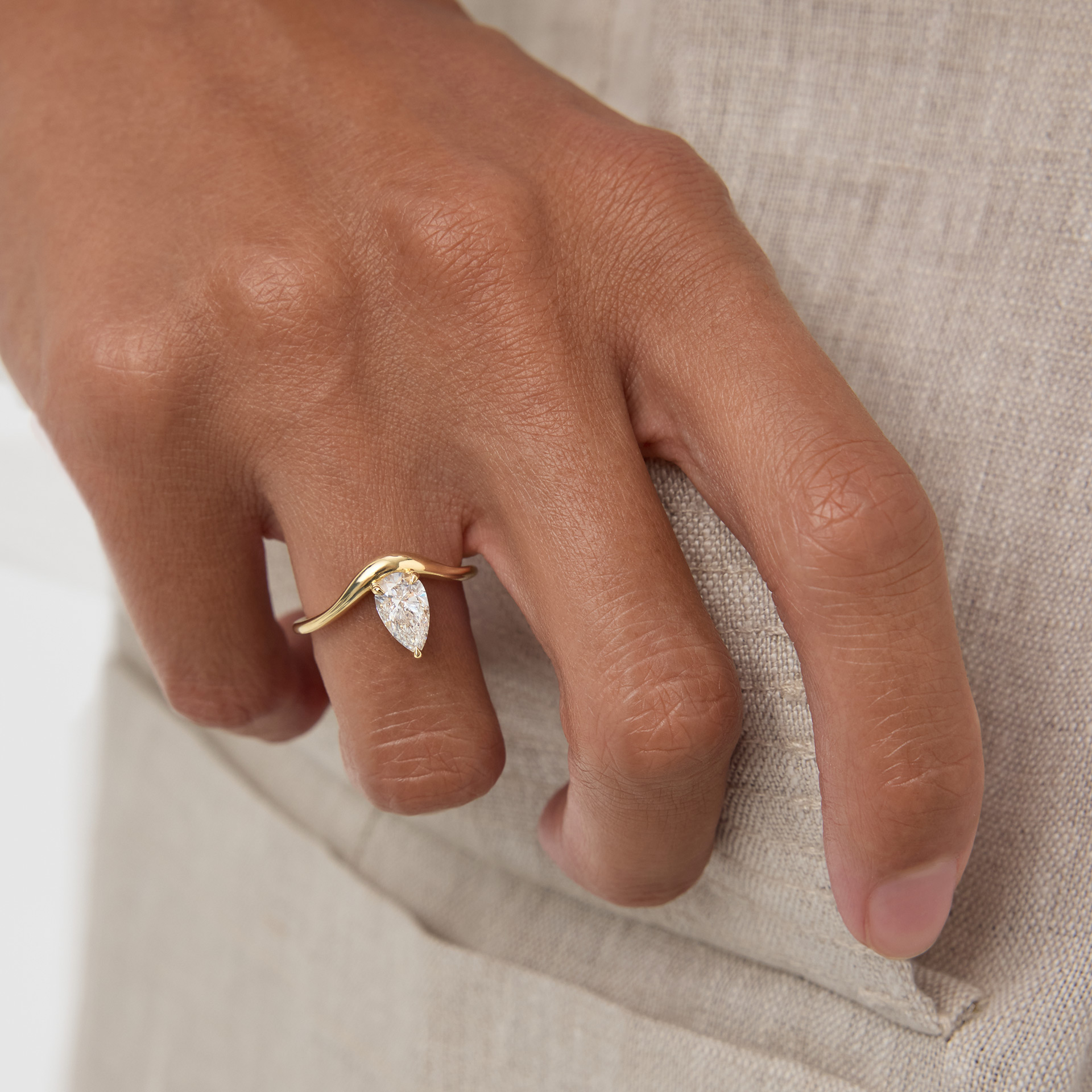 Audrey Pear Ring
