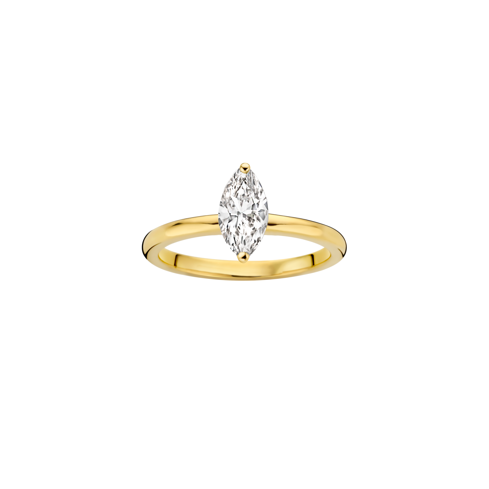 Maya Marquise Engagement ring packshot - yellow gold