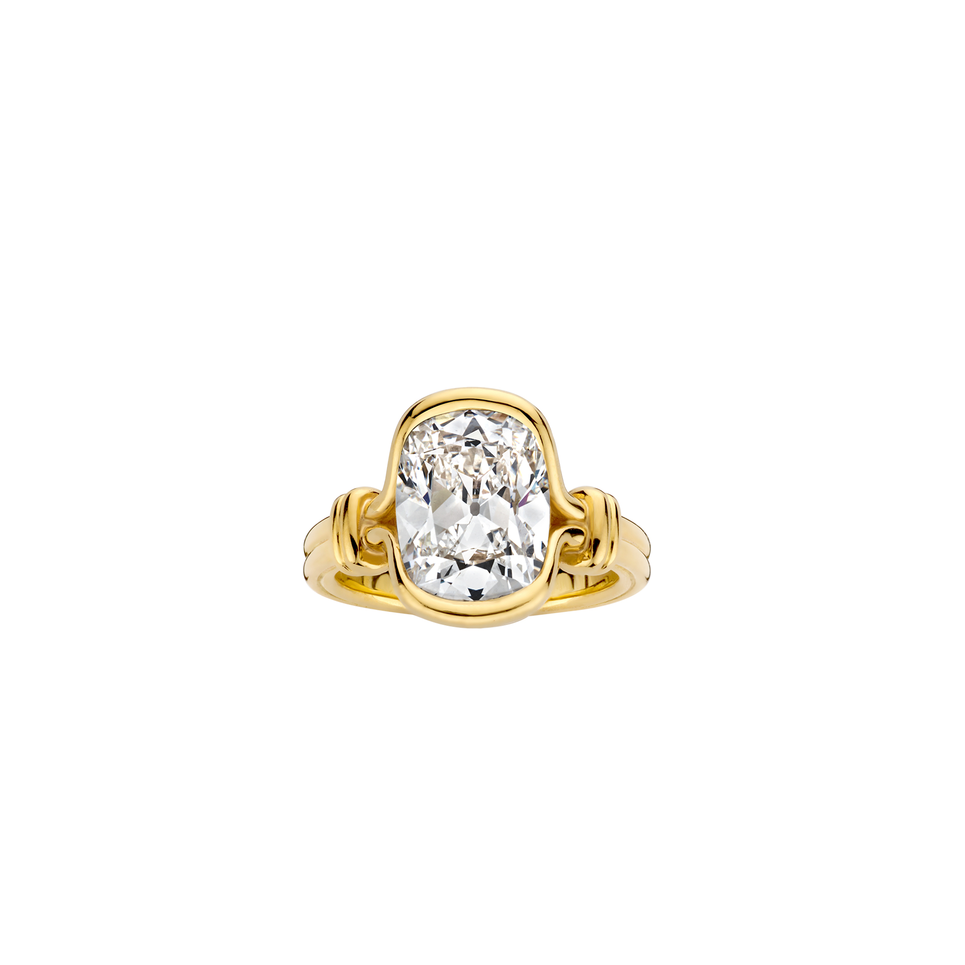 Lab Grown Diamond Engagement Rings Made with 18K Recycled yellow Gold