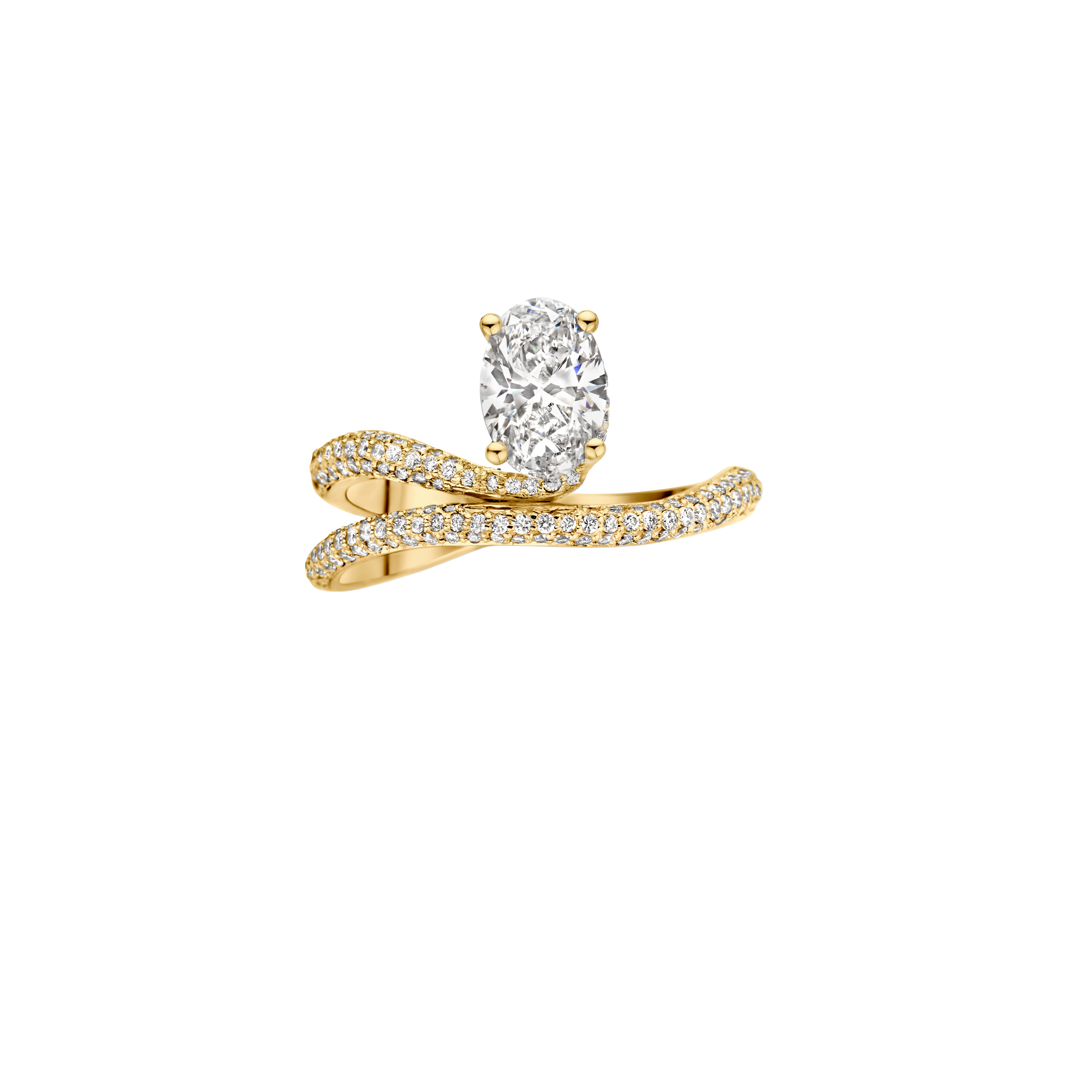 georgia oval engagement ring packshot - yellow gold