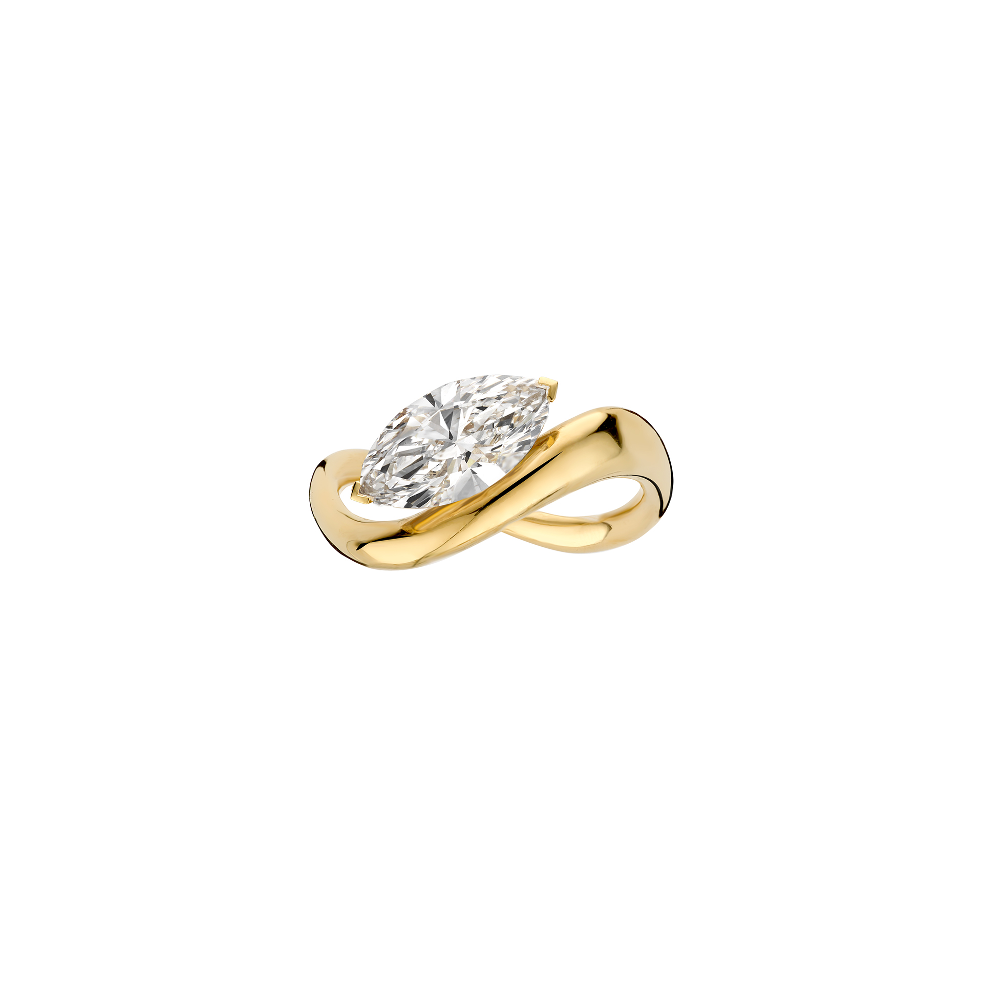Jackie Marquise Engagement ring packshot - yellow gold 