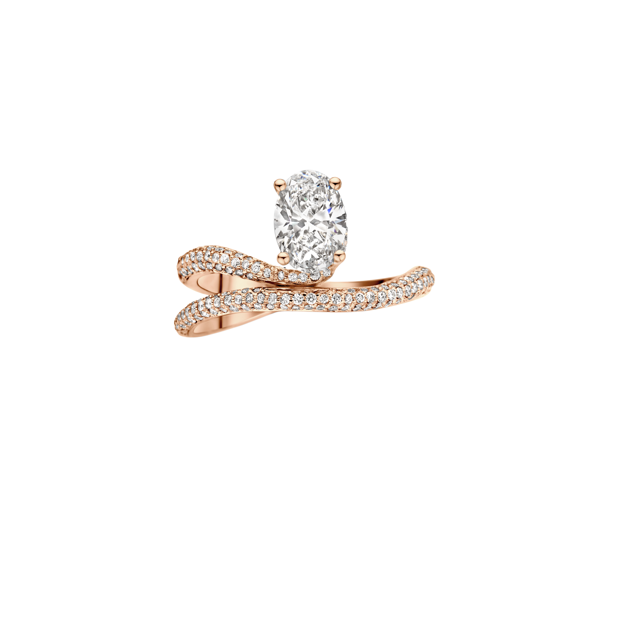 georgia oval engagement ring packshot - rose gold