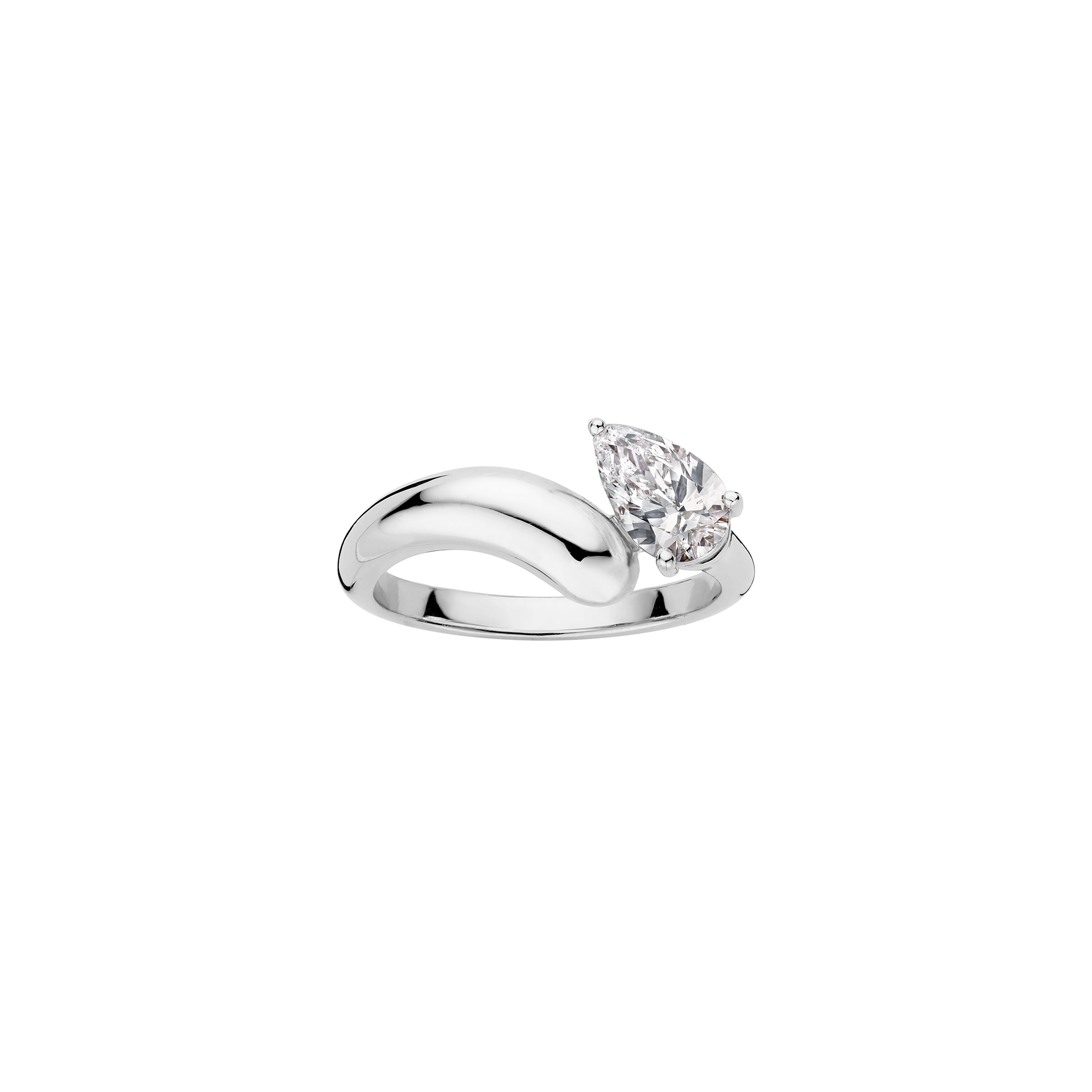 golda pear engagement ring packshot - white gold