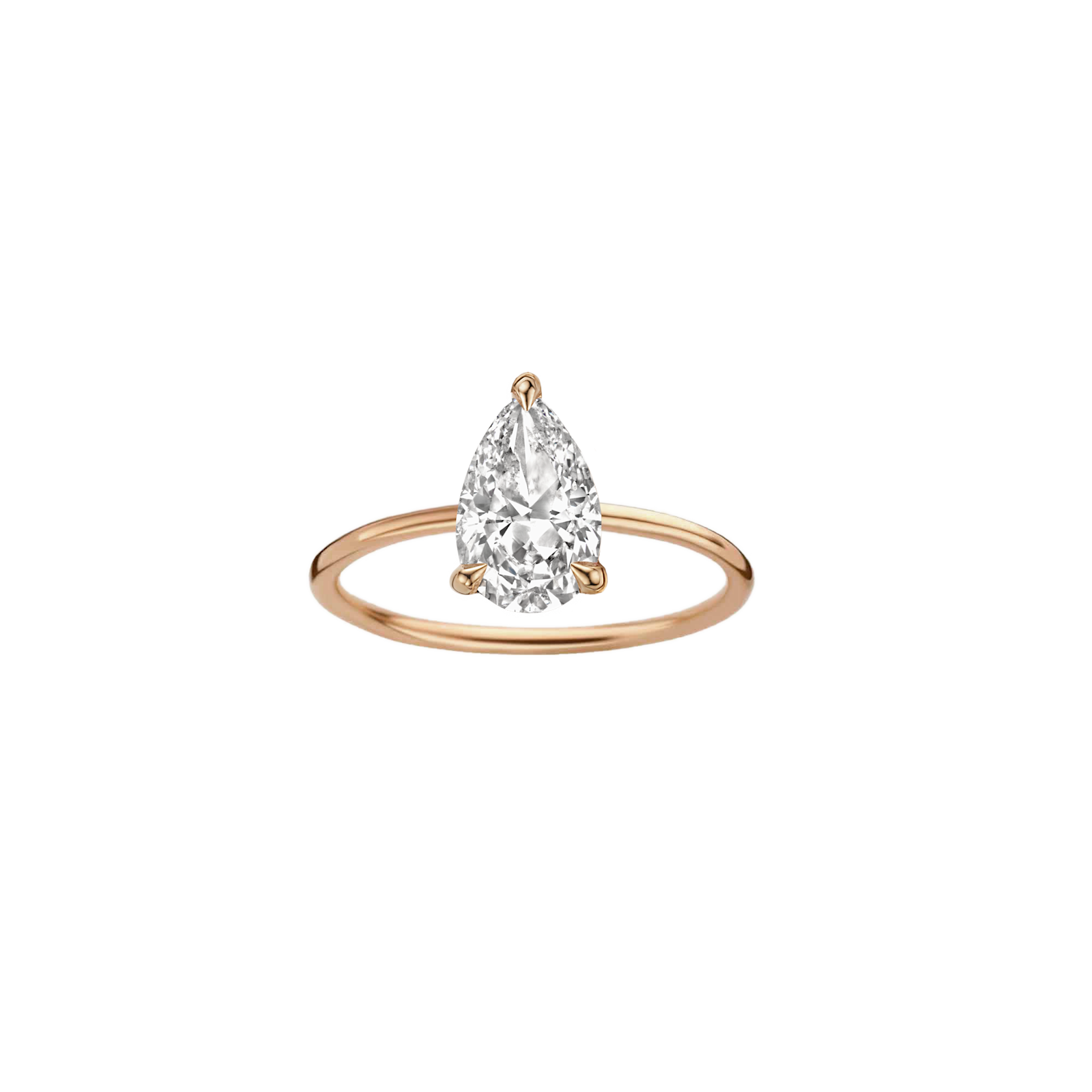 Eva Pear ring packshot - rose gold