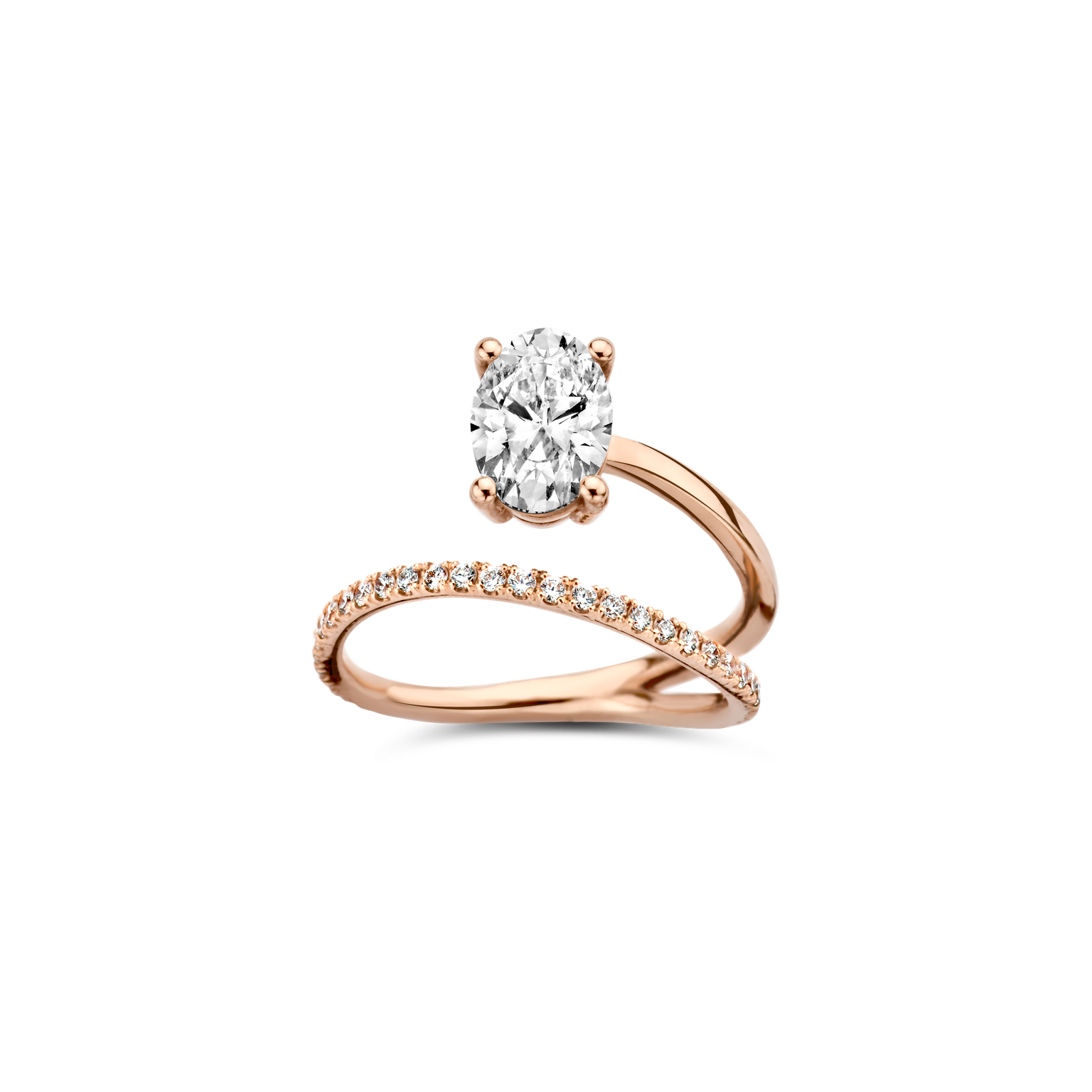 Billie Pavé Engagement Ring Packshot - rose gold