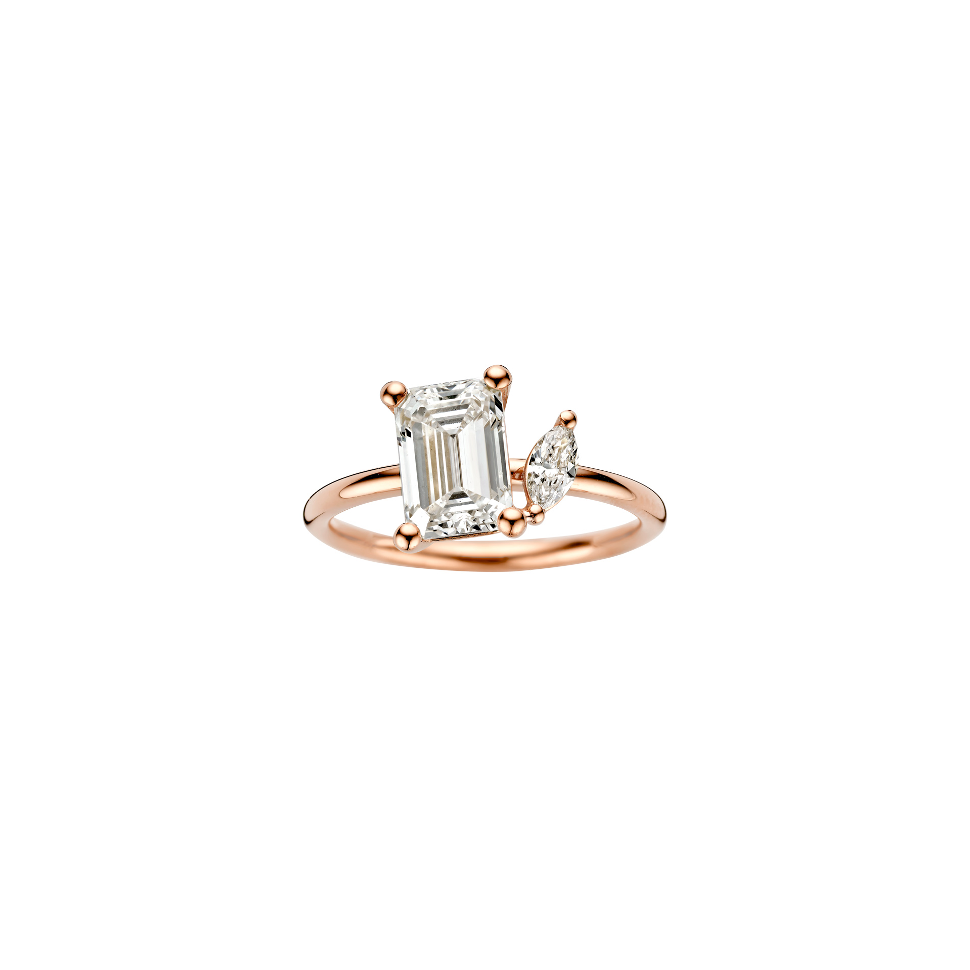 Iris engagement ring packshot - rose gold