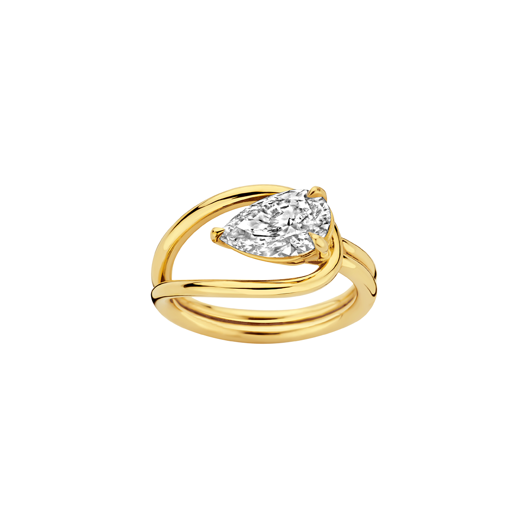 The Ellie Ring with a pear shaped diamond by Kima