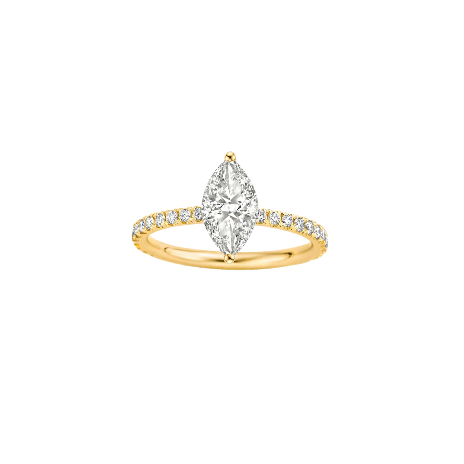 Maya Pave Marquise Engagement ring packshot - yellow gold 