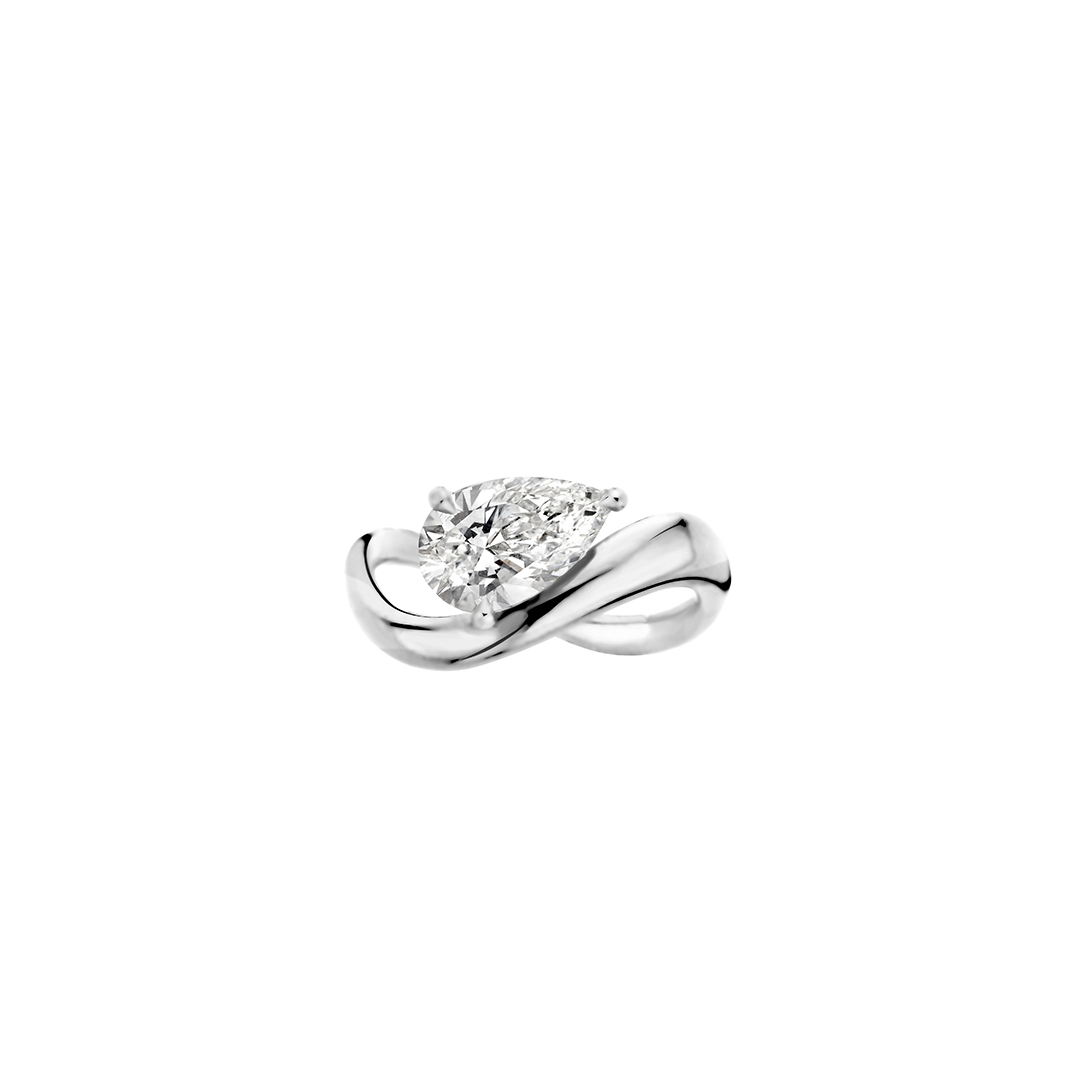 Lab Grown Diamond Engagement Rings Made with 18K Recycled white Gold