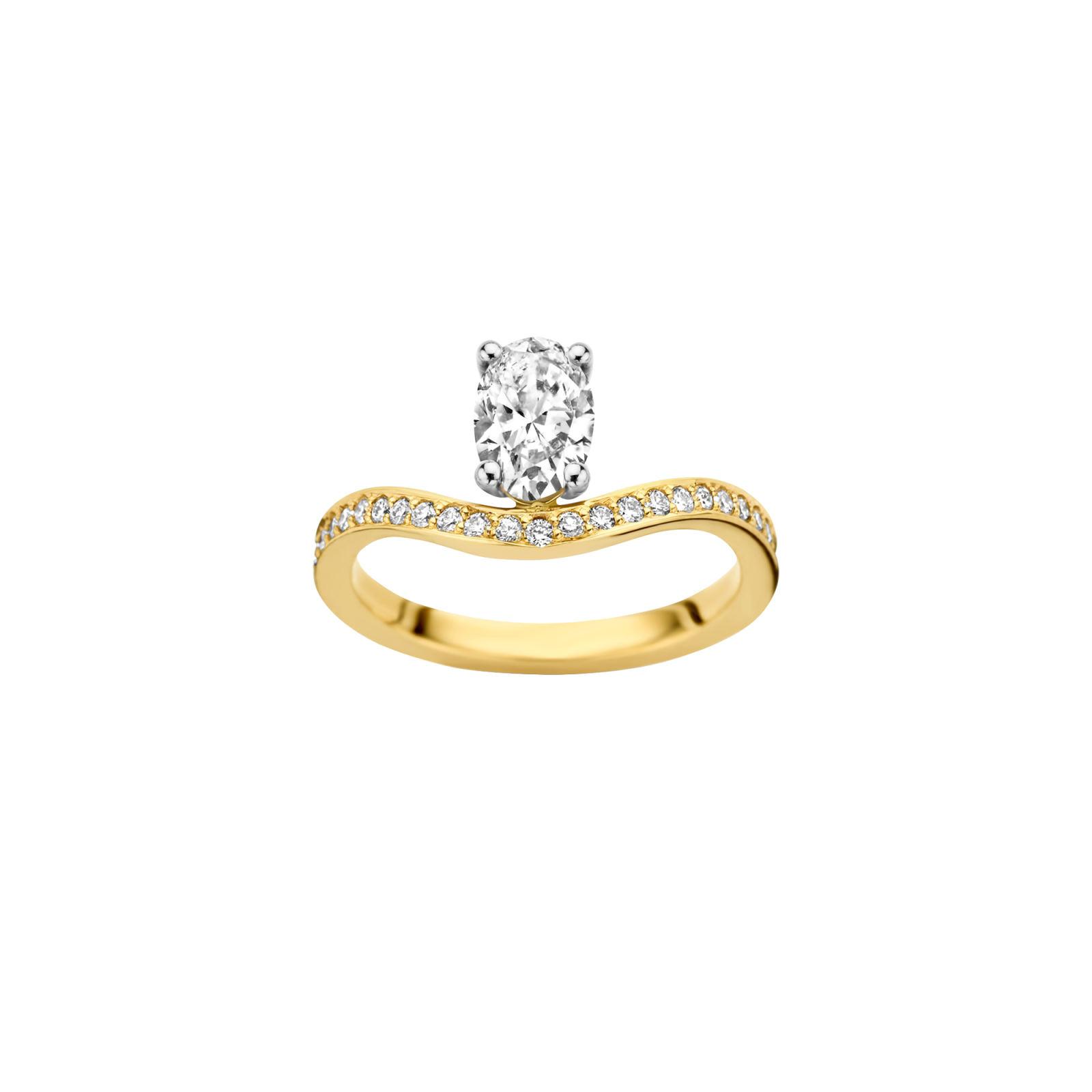 Helena engagement ring packshot - yellow gold