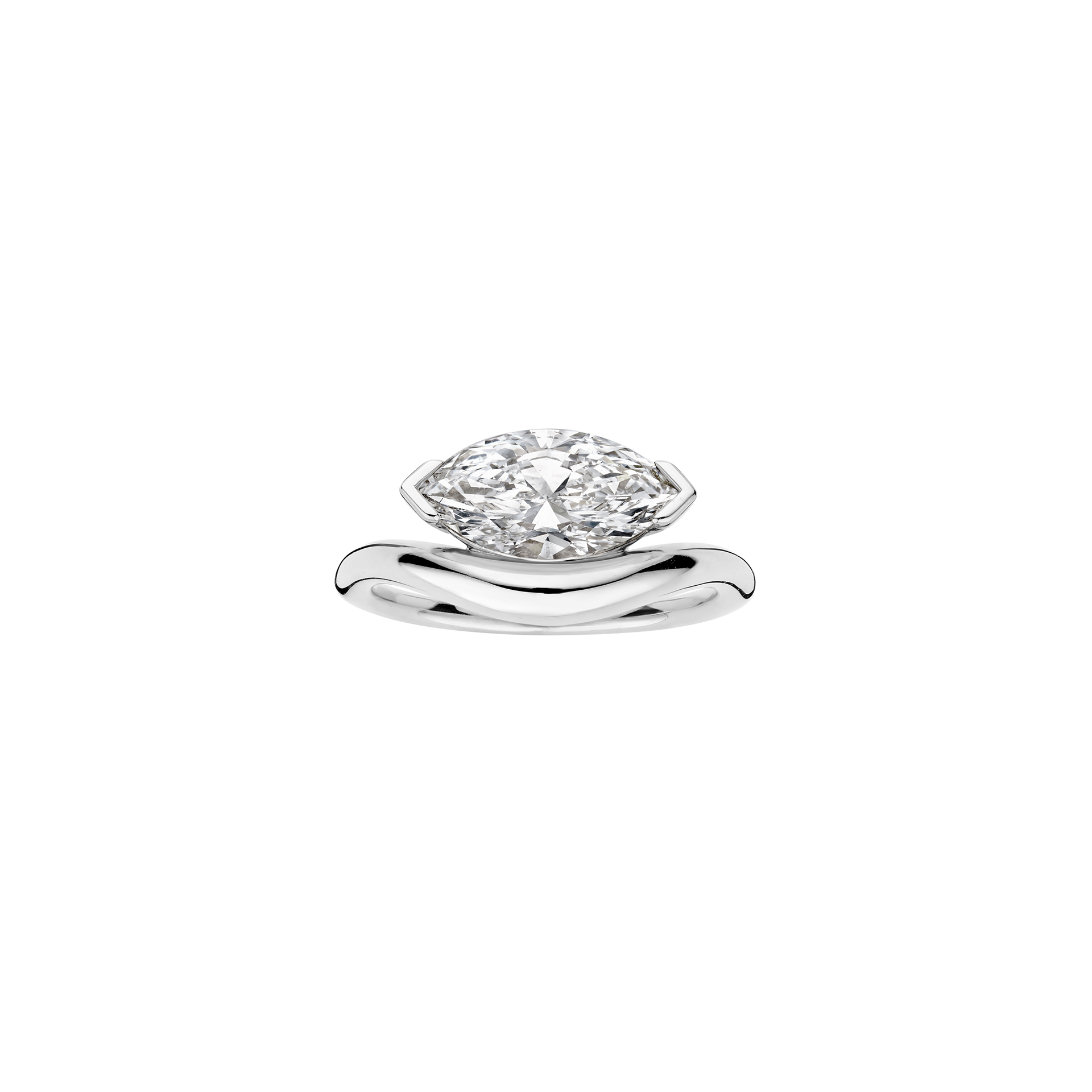 Andrea marquise engagement ring packshot - platinum