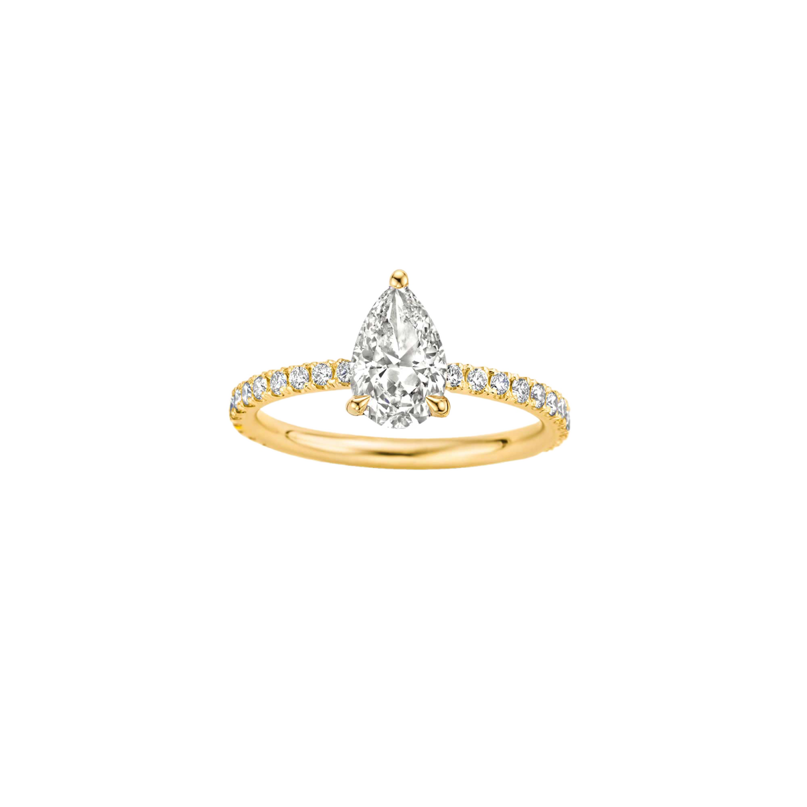 Maya Pave Pear Engagement ring packshot - yellow gold