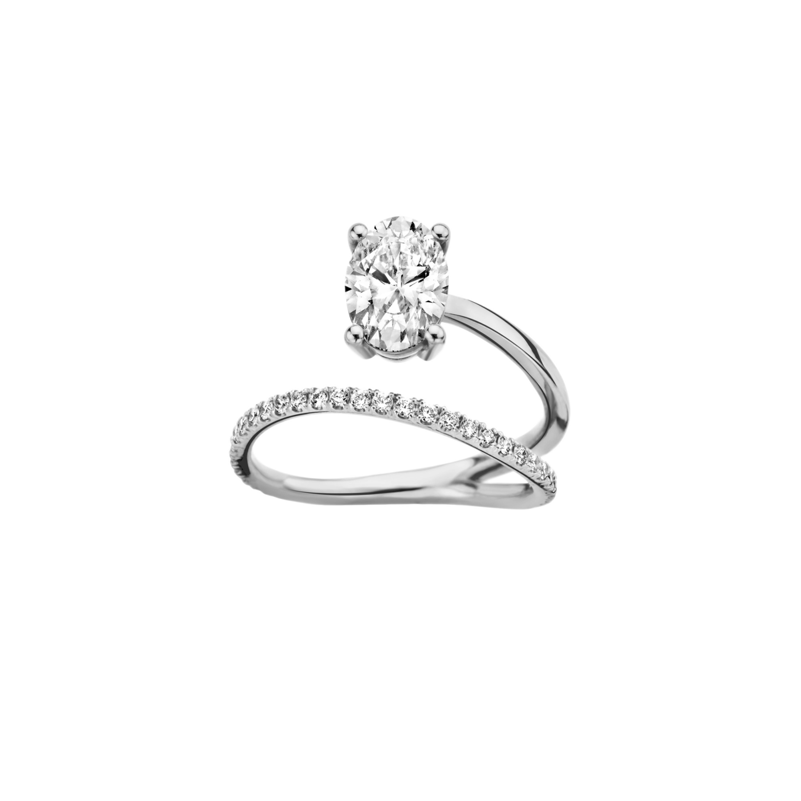 Billie Pavé Engagement Ring Packshot - white gold