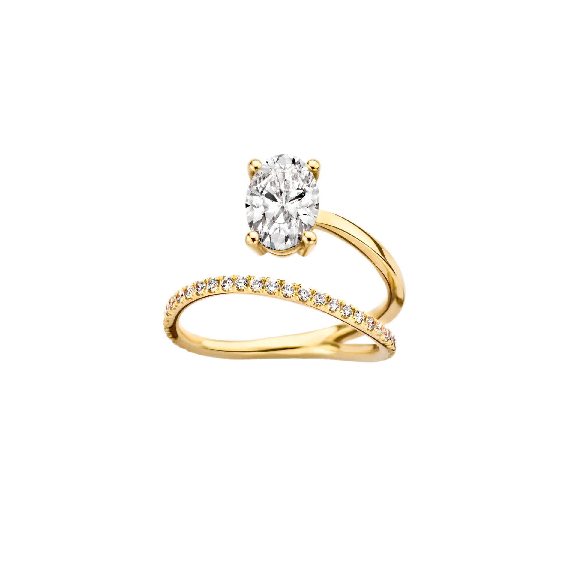 The Billie Pavé Ring-yellow gold