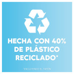 Poster "hecha con 40% de plástico reciclado"