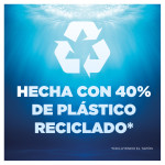 Foto poster desde debajo de la superficie marina con el texto "hecha con 40% de plástico reciclado"
