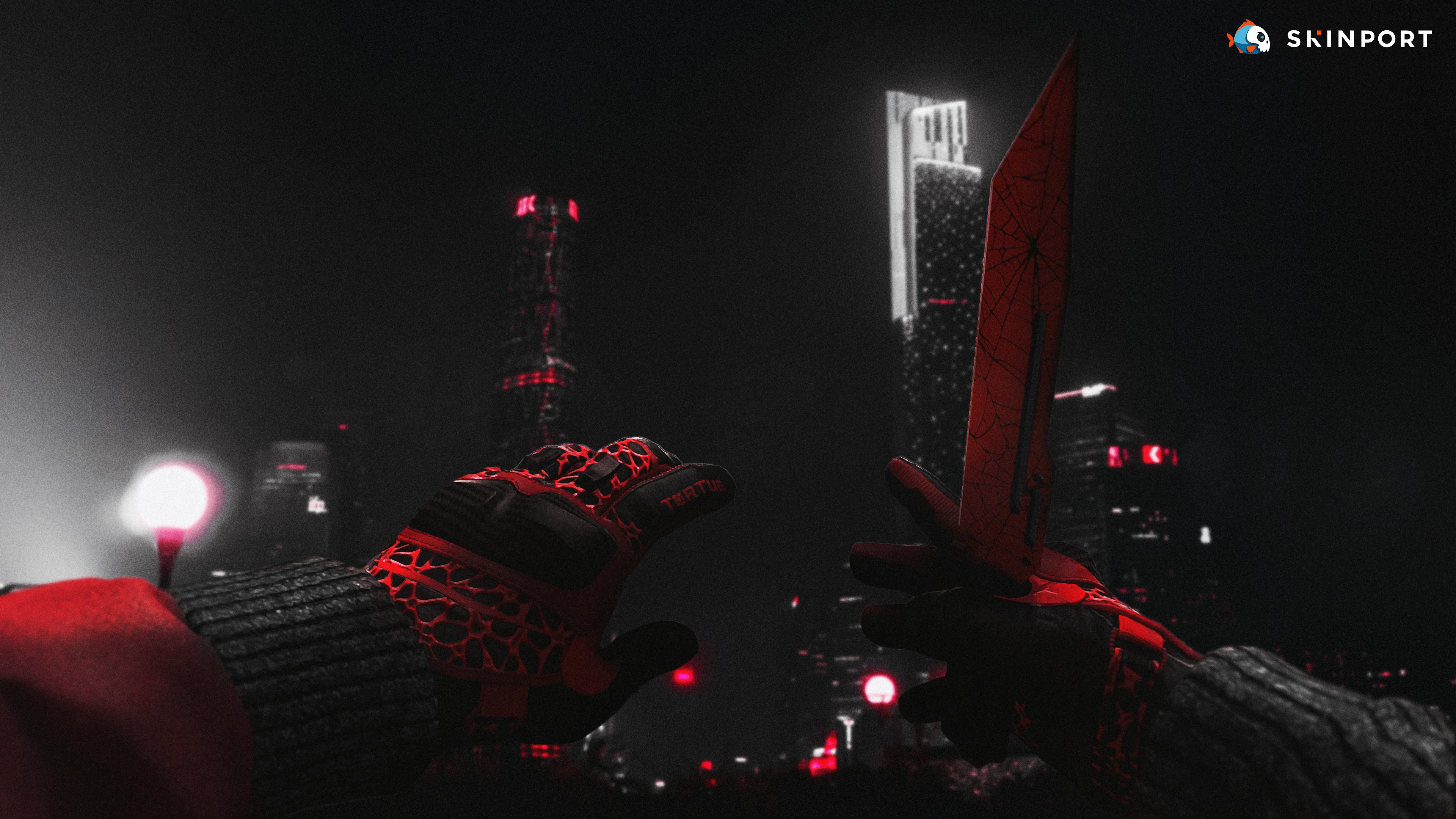 CS:GO Wallpaper - Skeleton Knife | Crimson Web