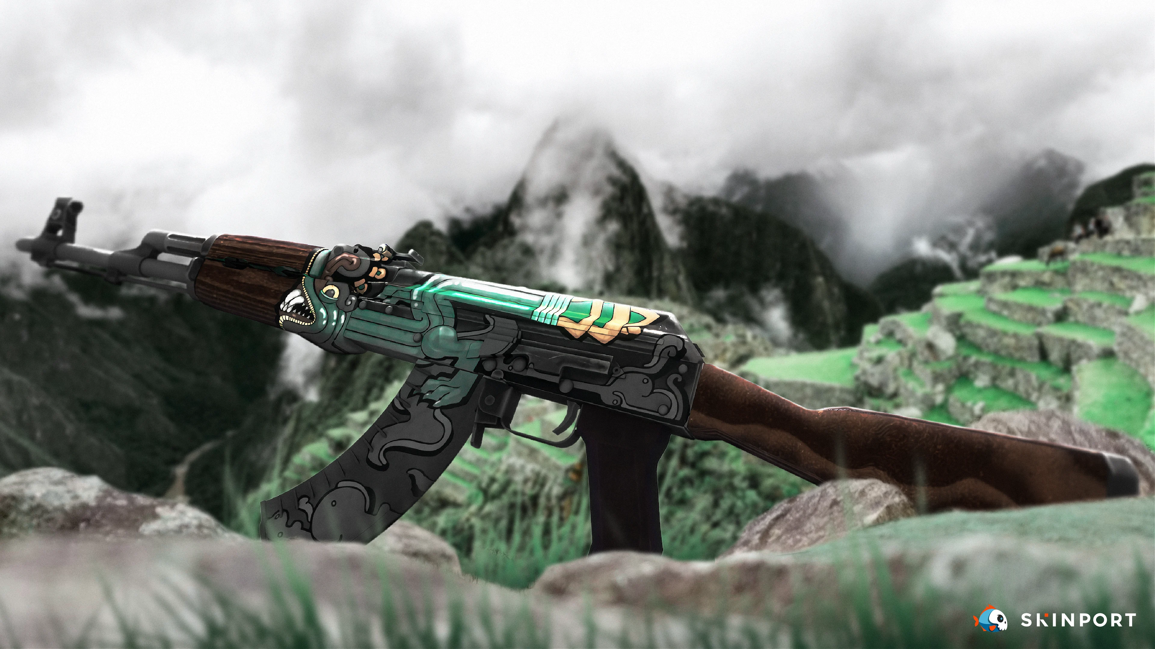 Download CS GO AK-47 in Fire Serpent Skin Wallpaper