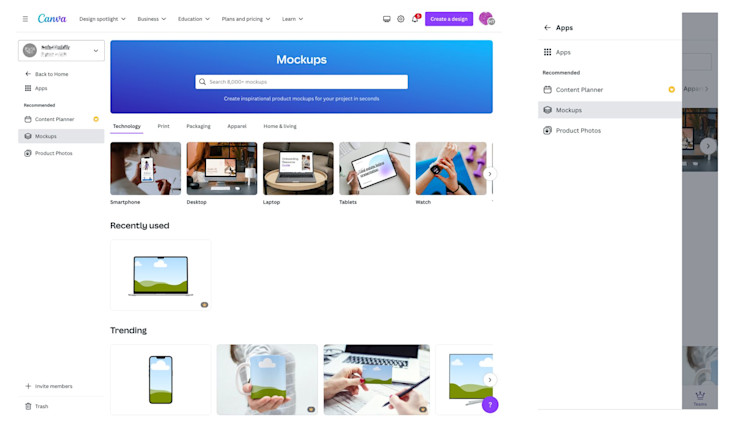 Mockups from the homepage both web & mobile.