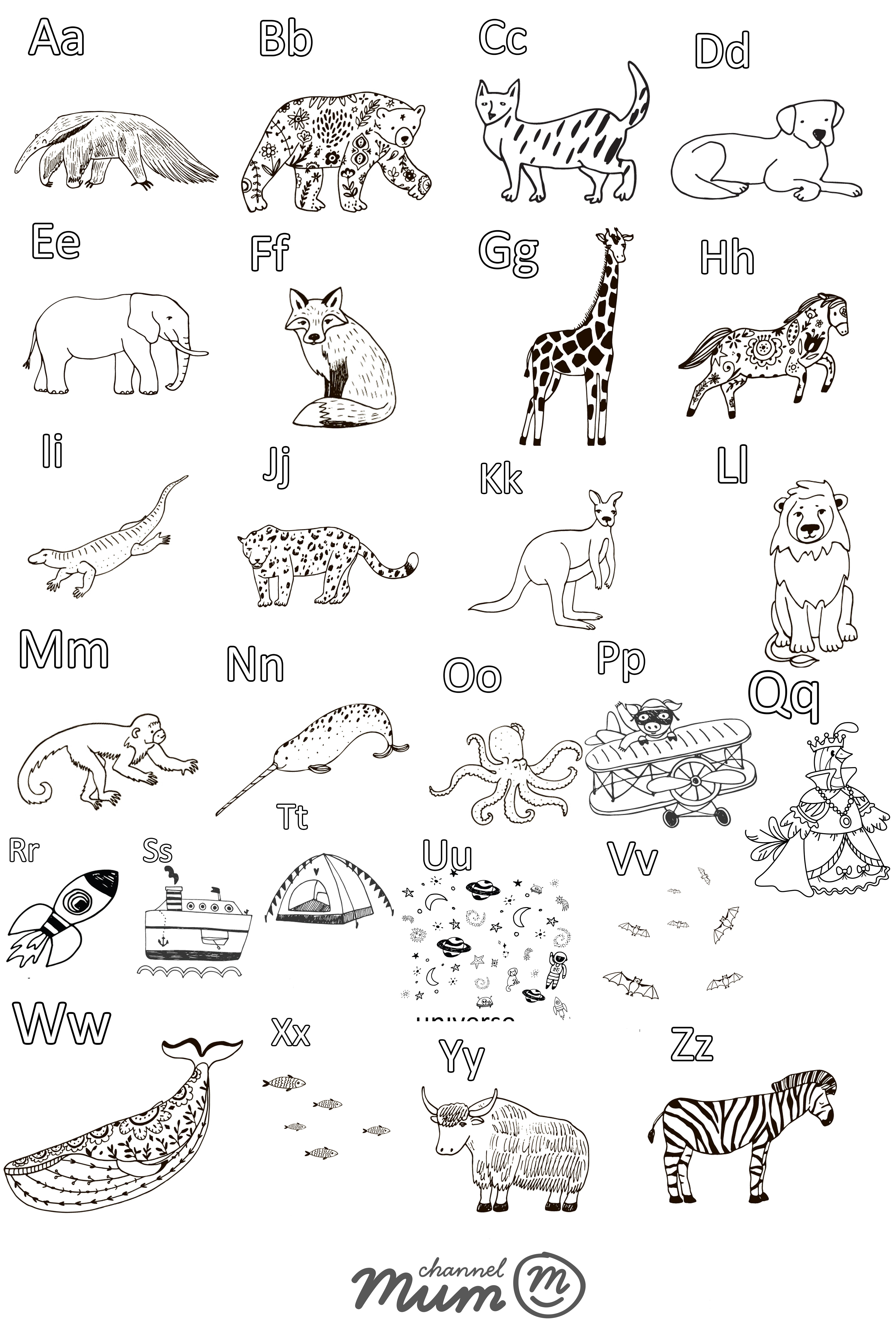 Get Ready for School with A-Z Alphabet Printables To Colour In