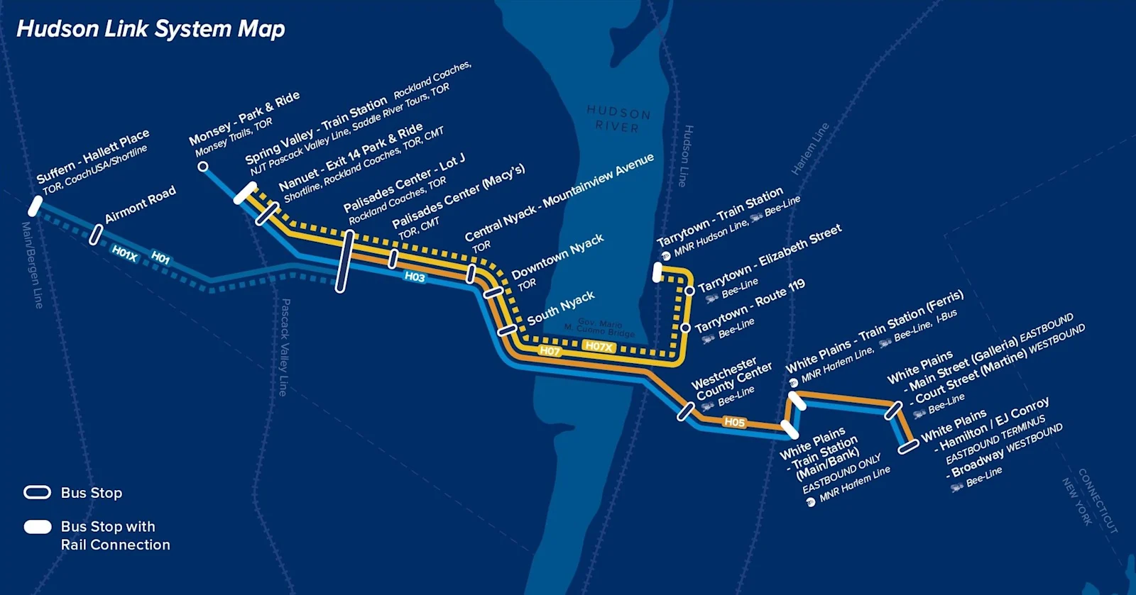 hudson link service map