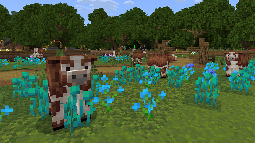 In game still of Minecraft education conservation quest at Windsor great park