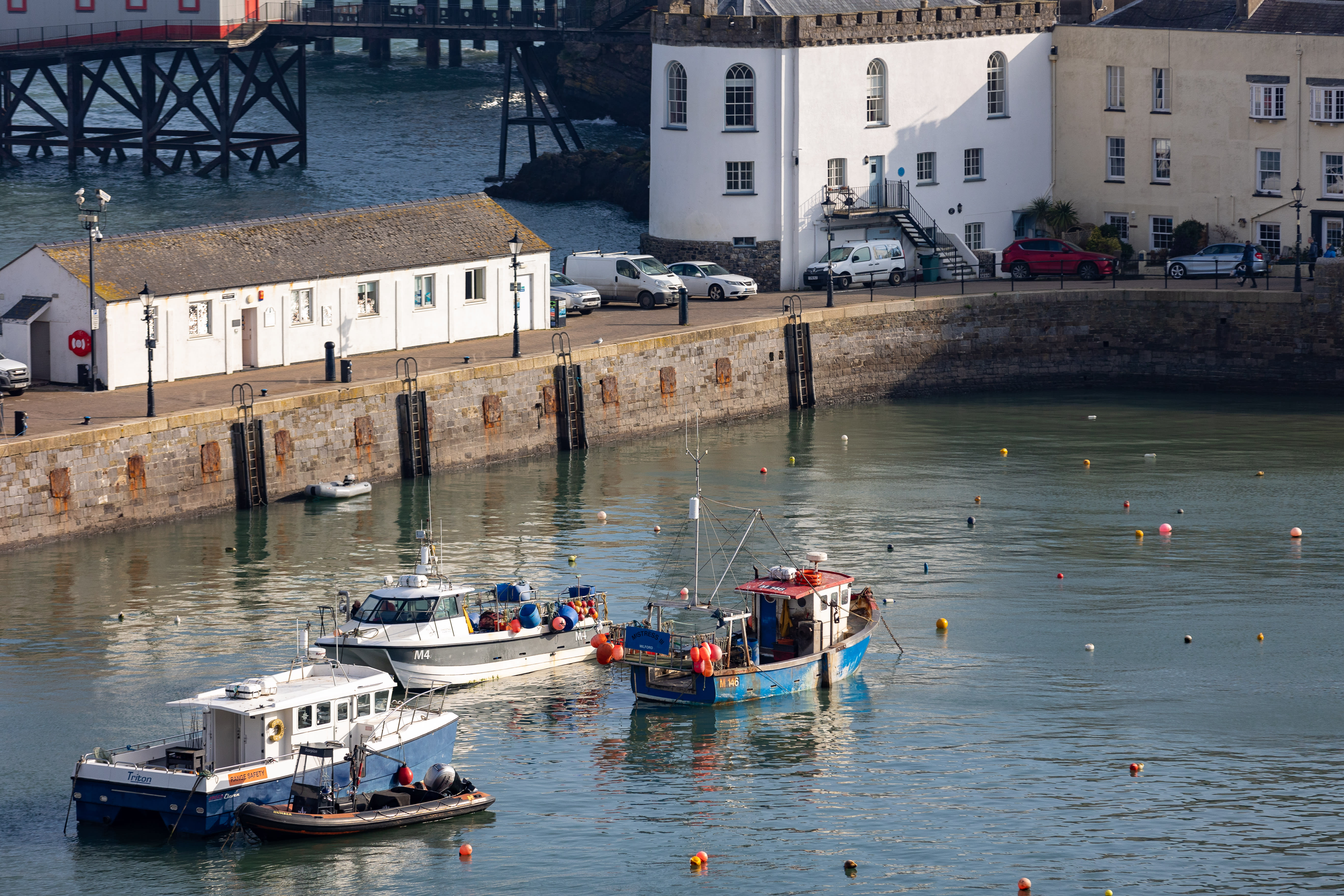 Fishing boats in harbour in Pembrokeshire