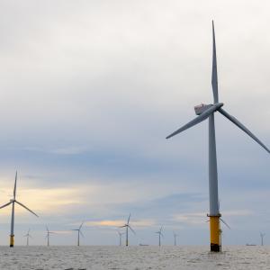 Offshore wind farm and sky