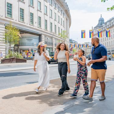 Family walking up Regent Street