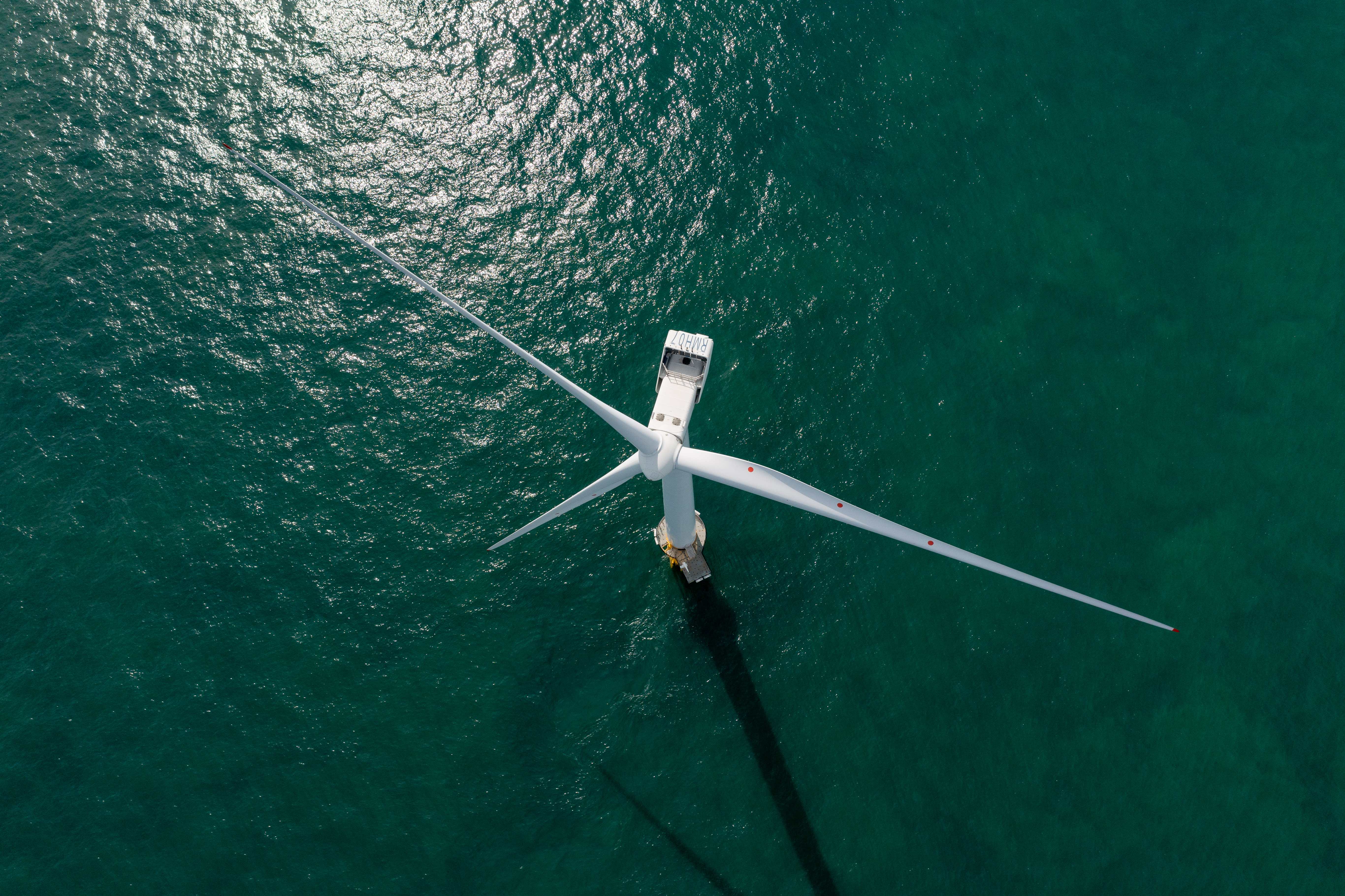 Rampion offshore wind turbine from above