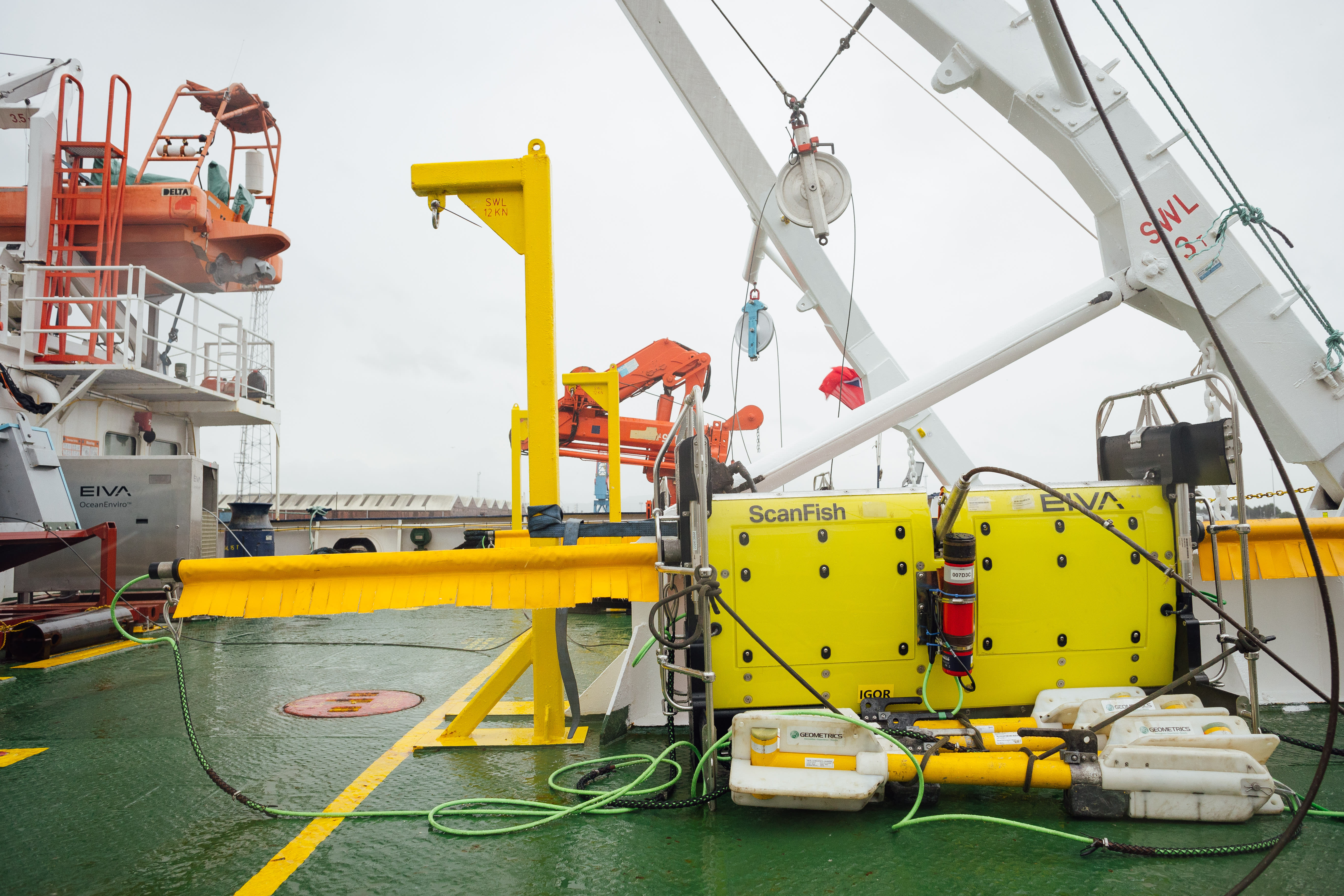 Machinery used to survey the Celtic Sea