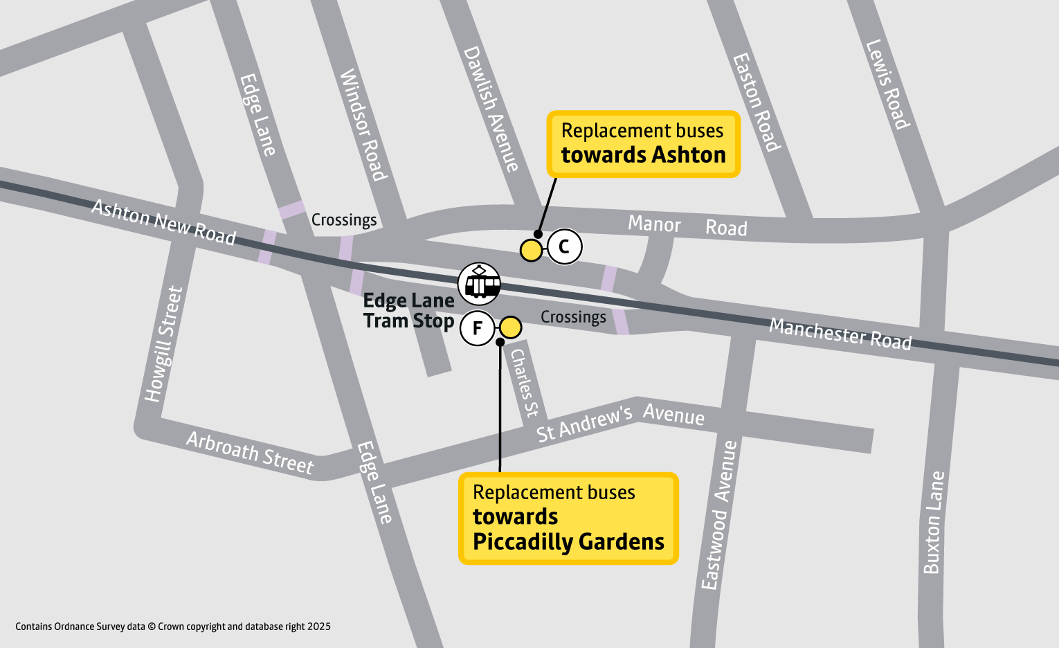 Ashton line works | Bee Network | Powered by TfGM