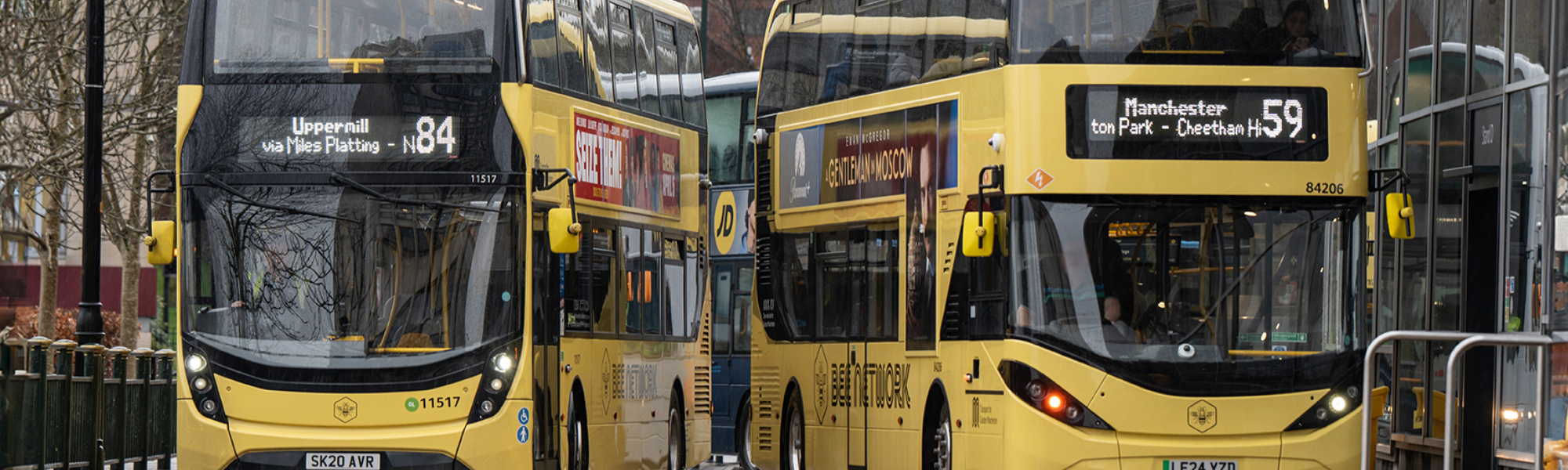 Two buses in Greater Manchester