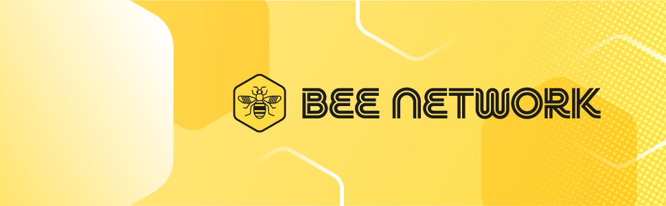 Yellow banner with Bee Network logo