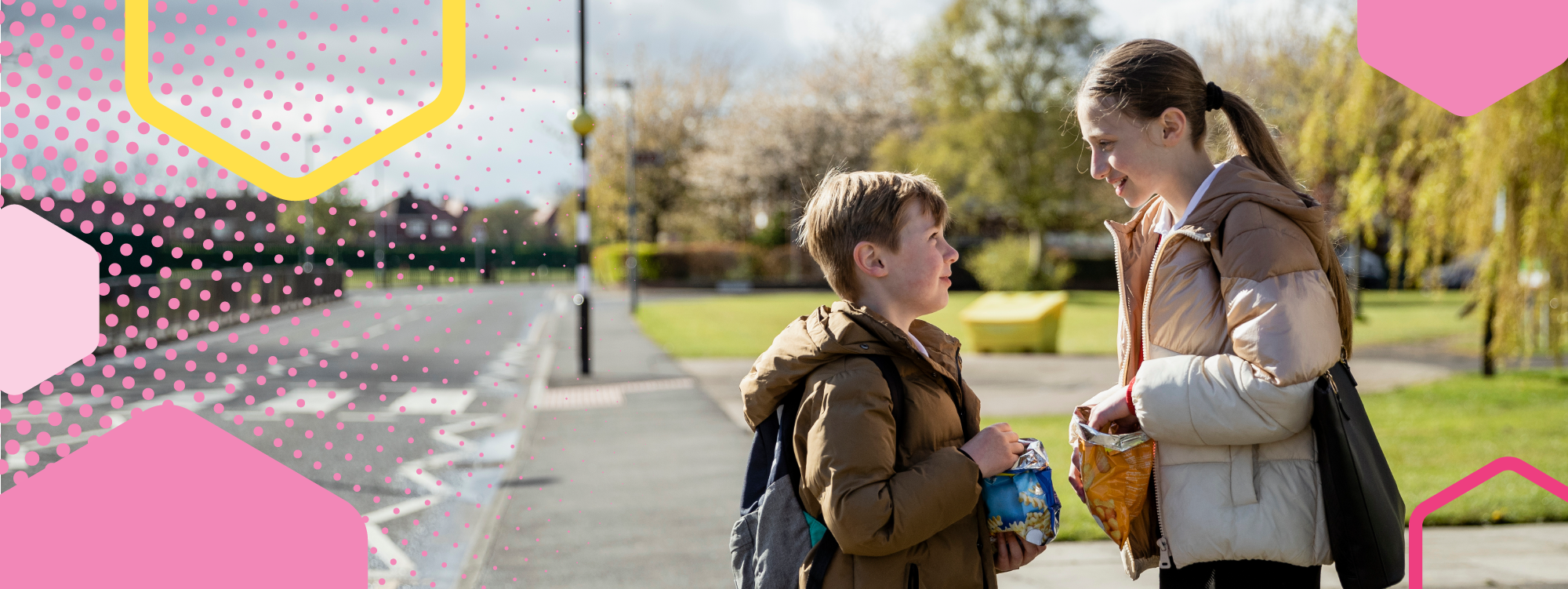 Two young people travelling to school