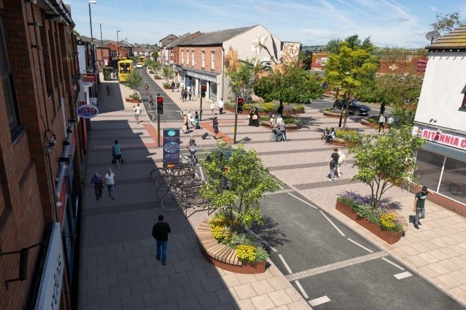 CGI mock up of heywood town centre