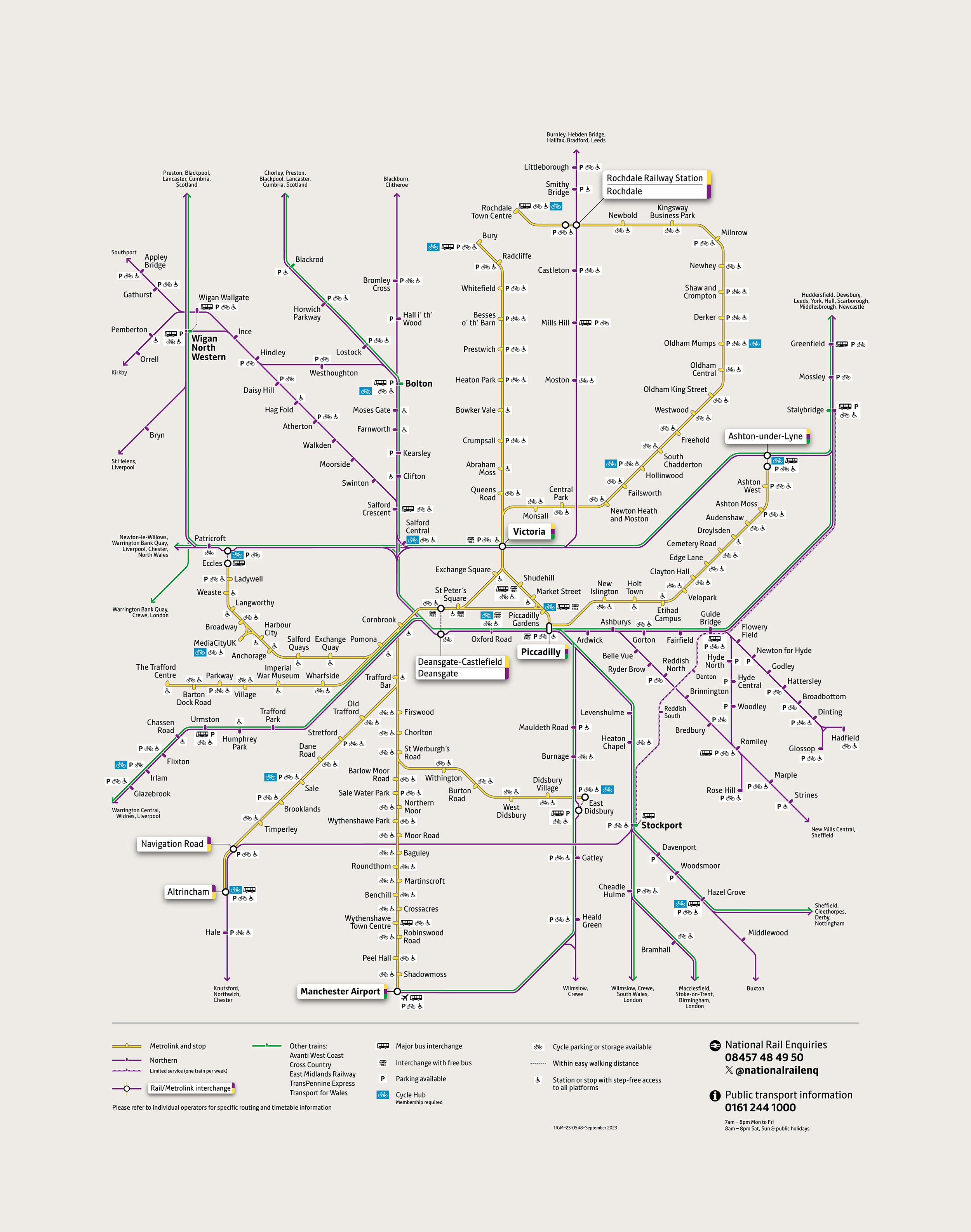 Combined Rail Metrolink network map v23