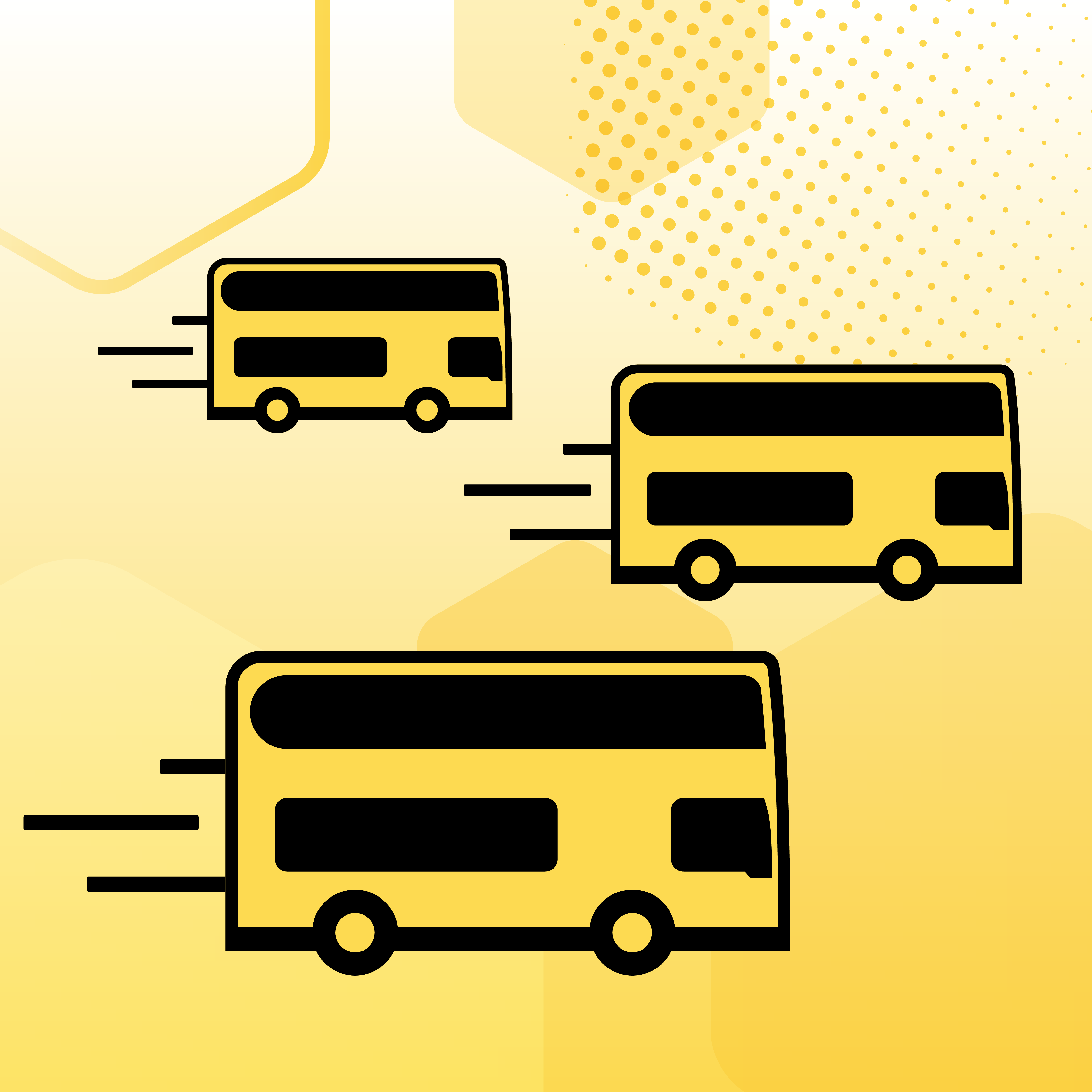 Bee Network yellow buses on a yellow background