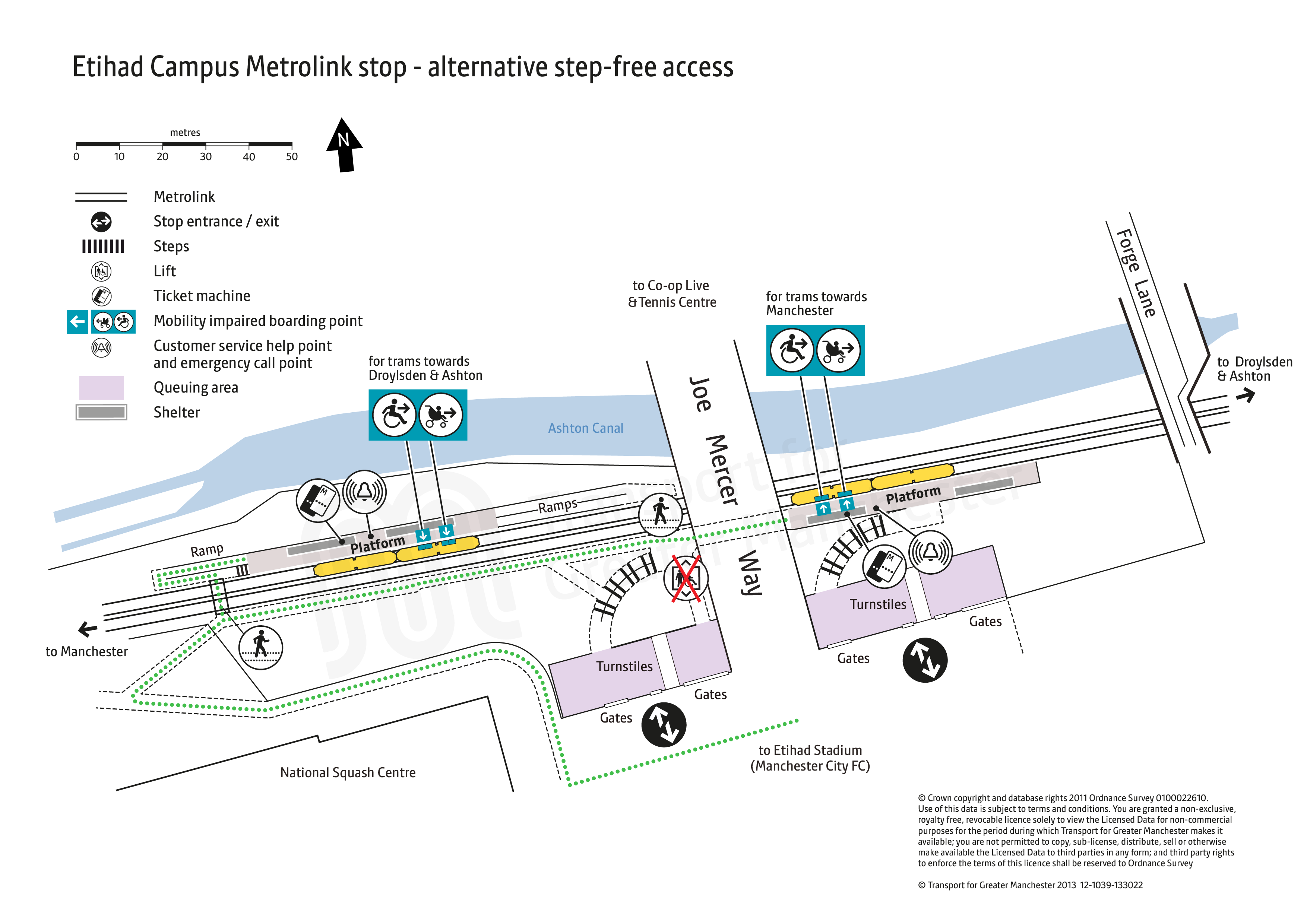 Etihad Campus (alternative access when lift offline)