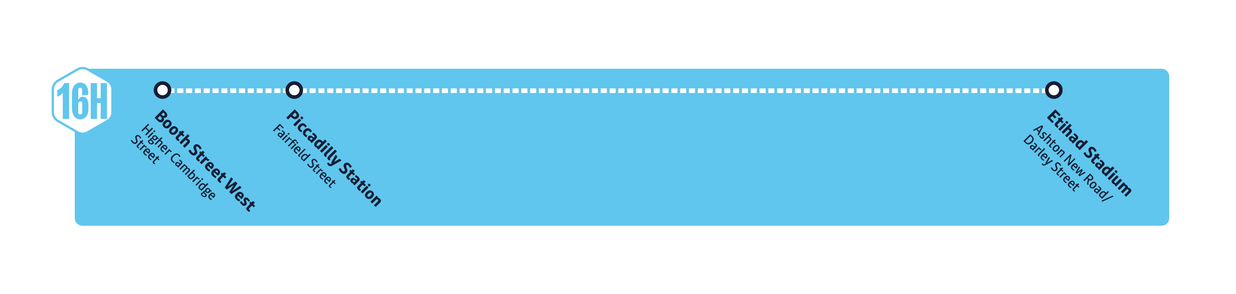 Inbound MCFC Shuttle Bus 16H diagram Aug 2025