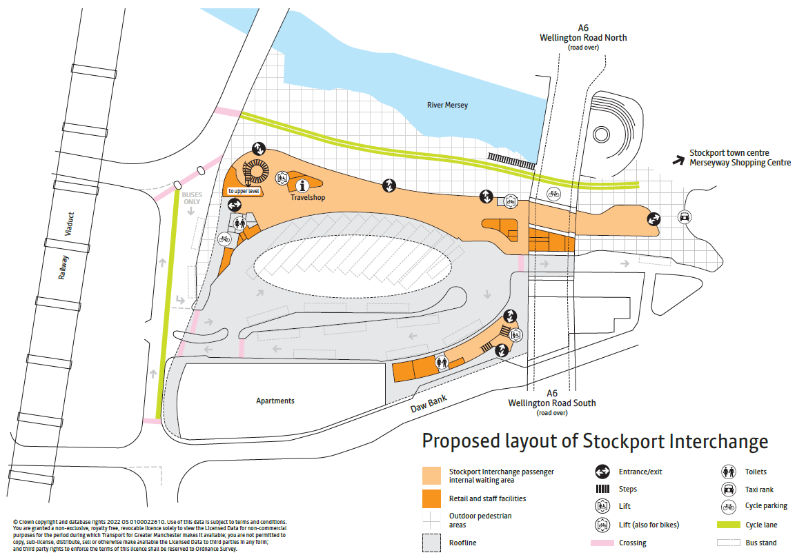 Map showing proposal for Stockport Interchange