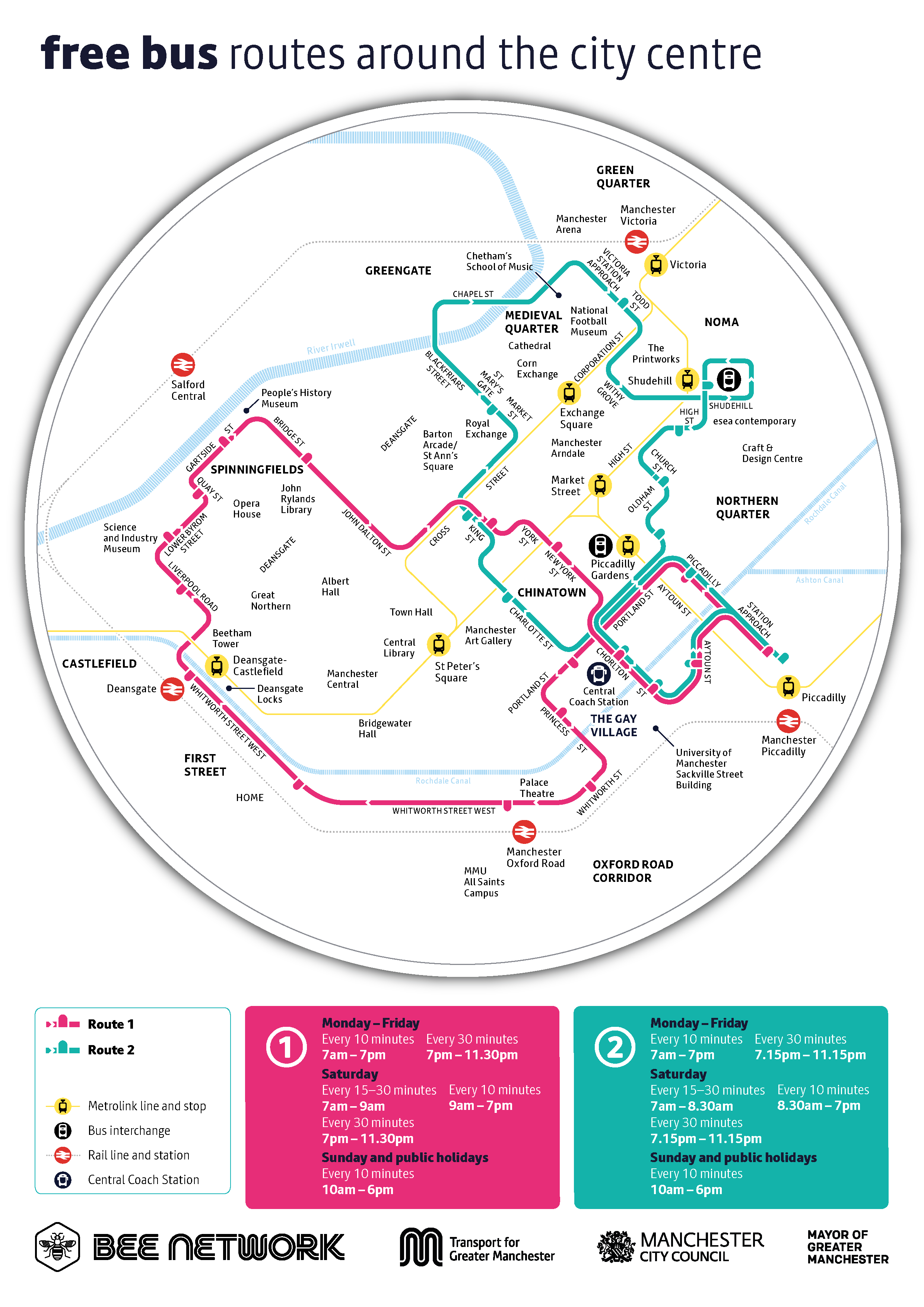 Map of Free bus service